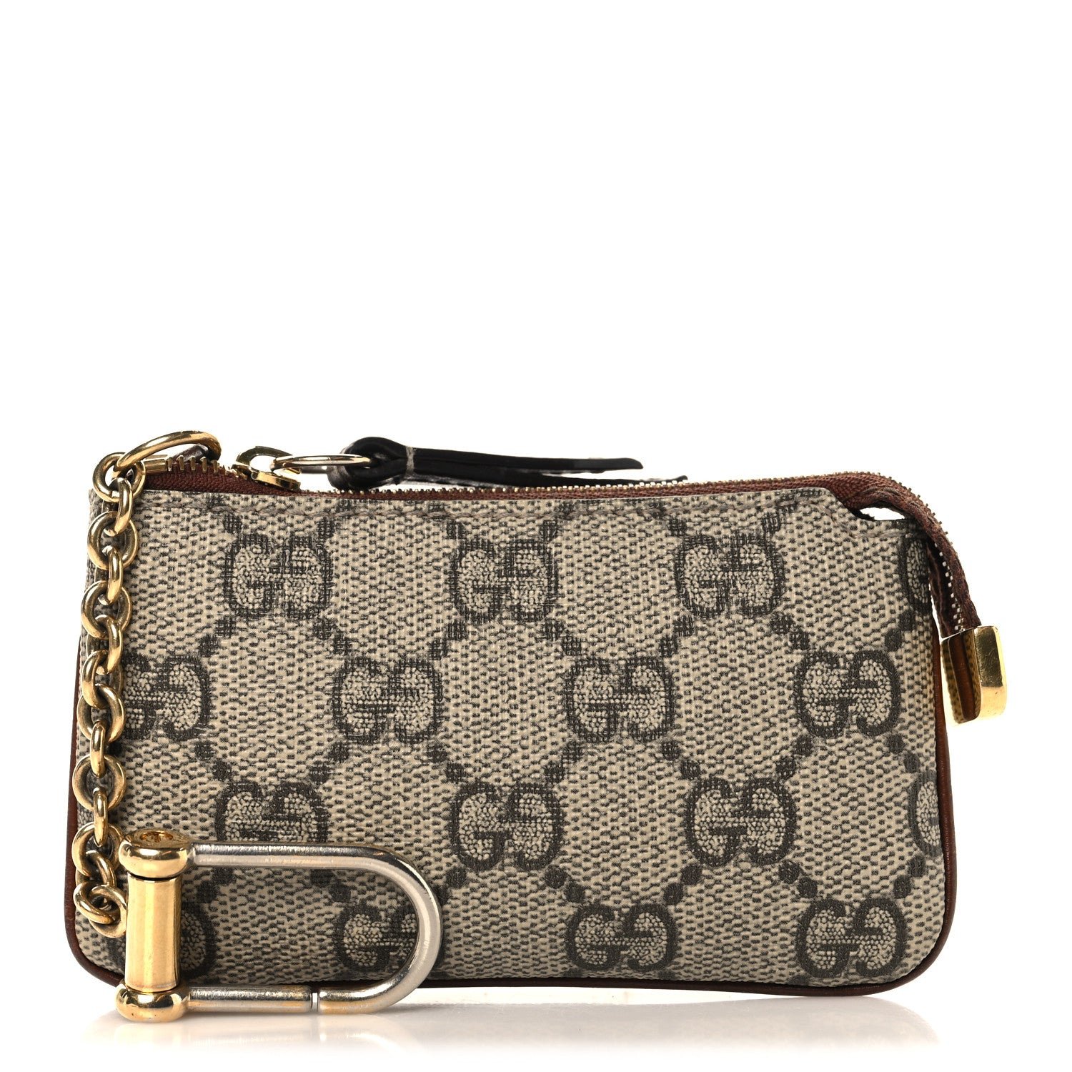 Gucci GG Supreme Monogram Key Case Beige Ebony Cuir