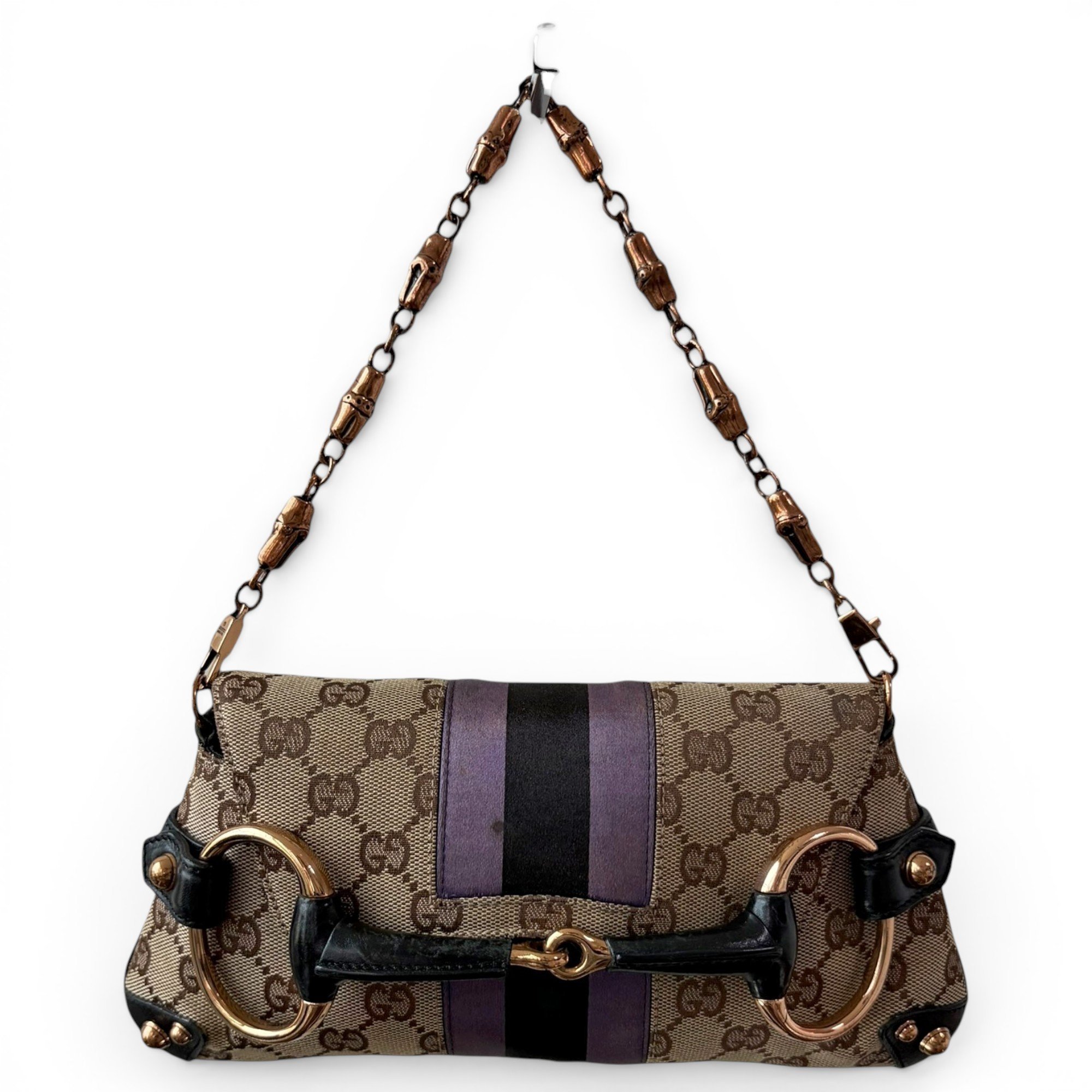 Horsebit Chain cloth handbag