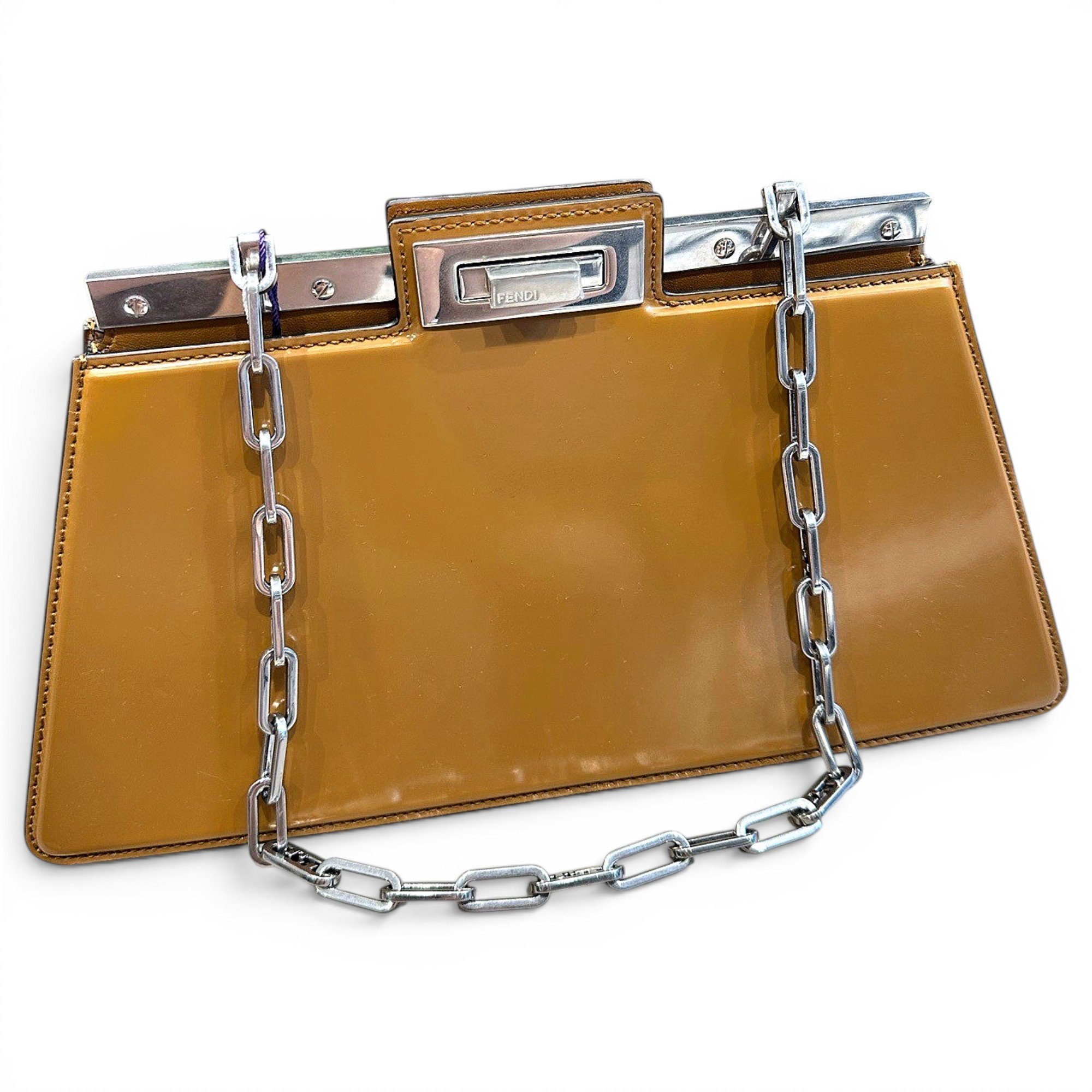 Peekaboo Cut linen handbag