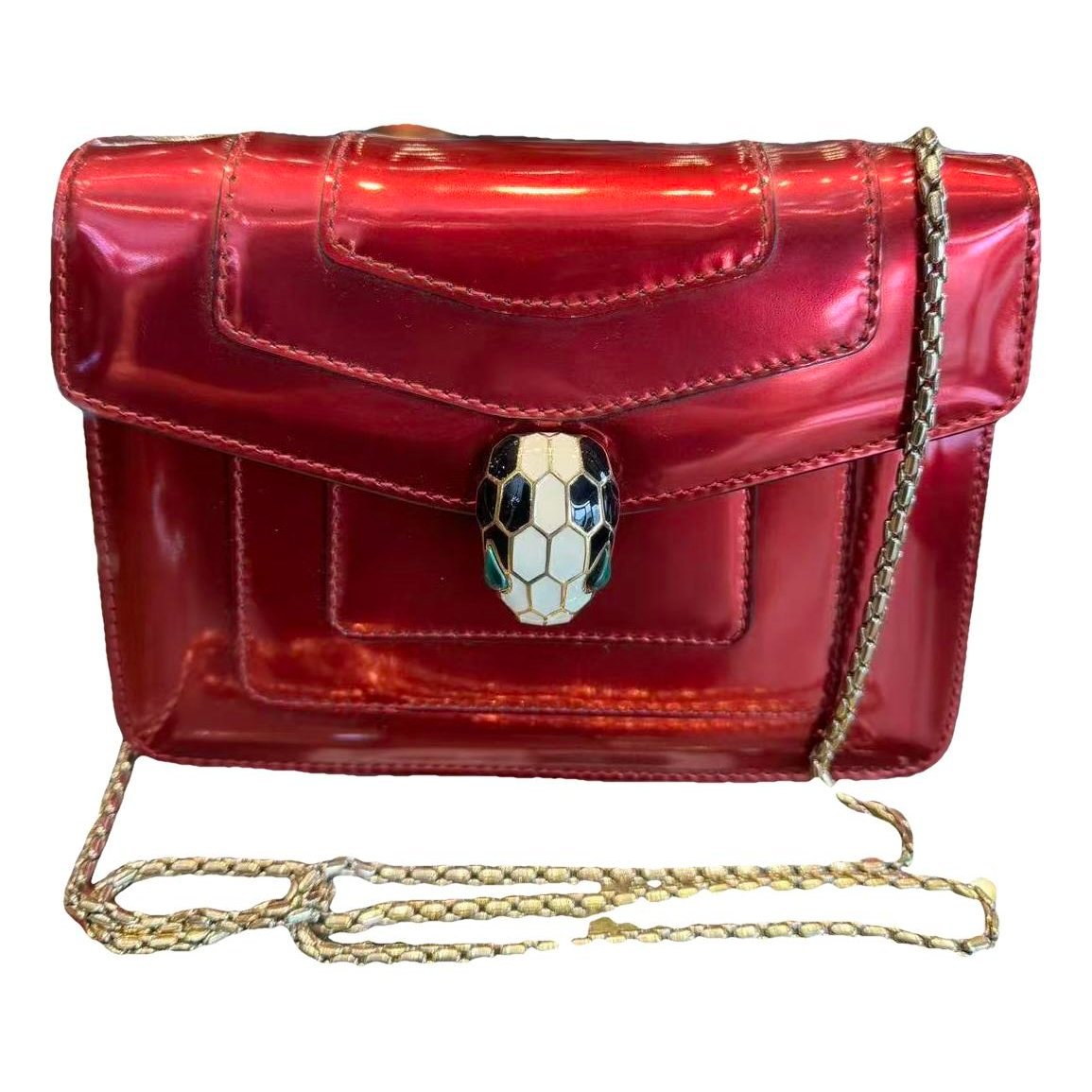 Serpenti patent leather handbag