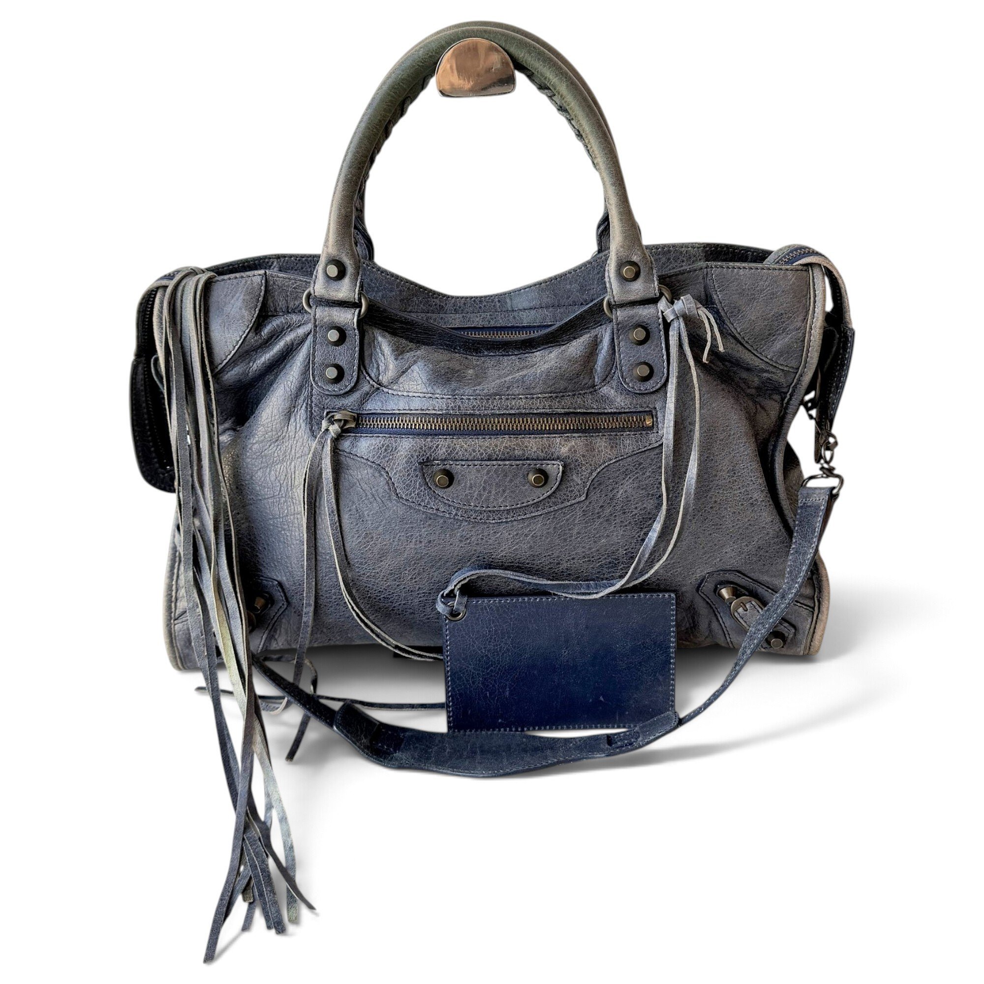 City leather handbag