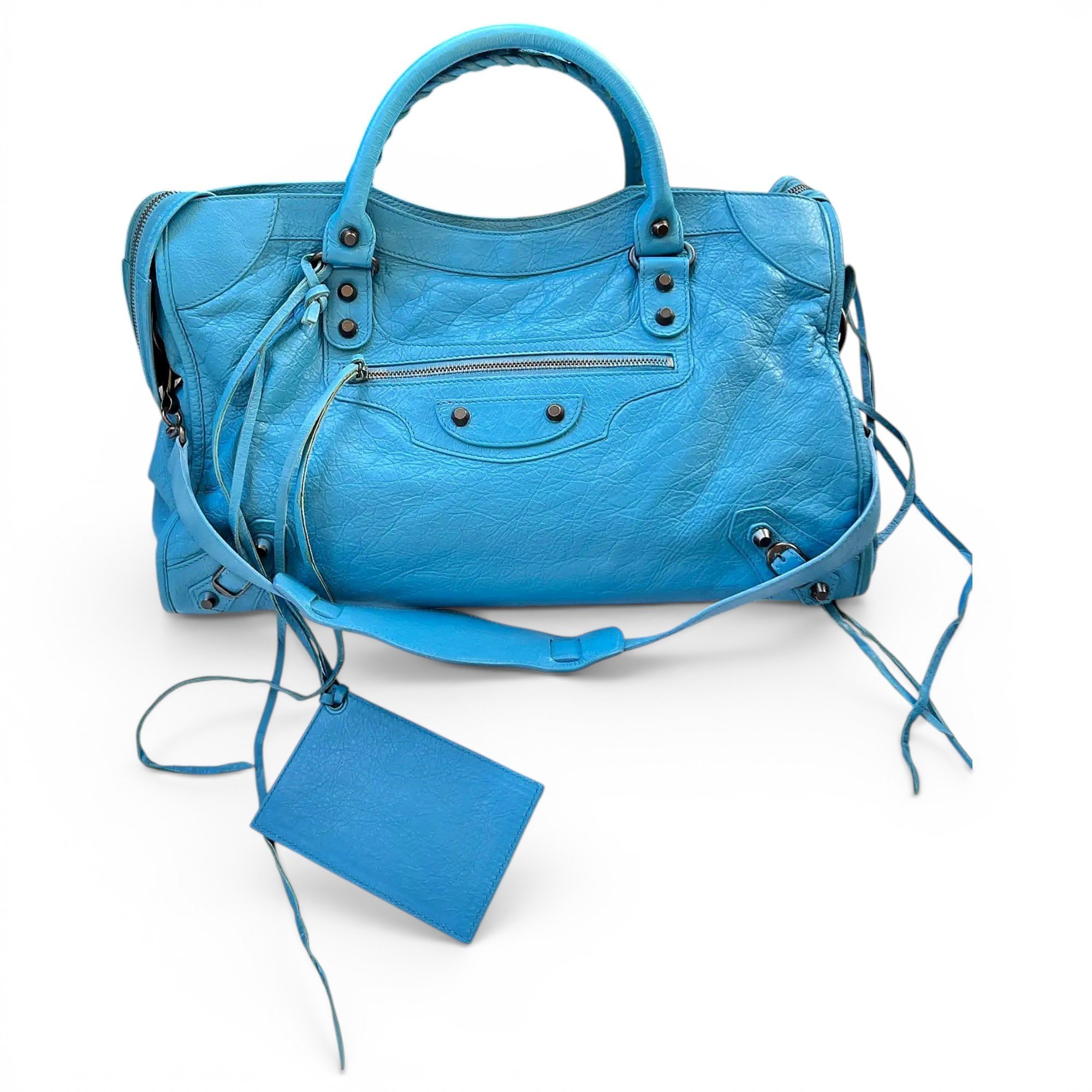 City leather handbag