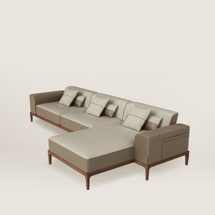 Sofa Sellier 2-seater With Chaise Lounge