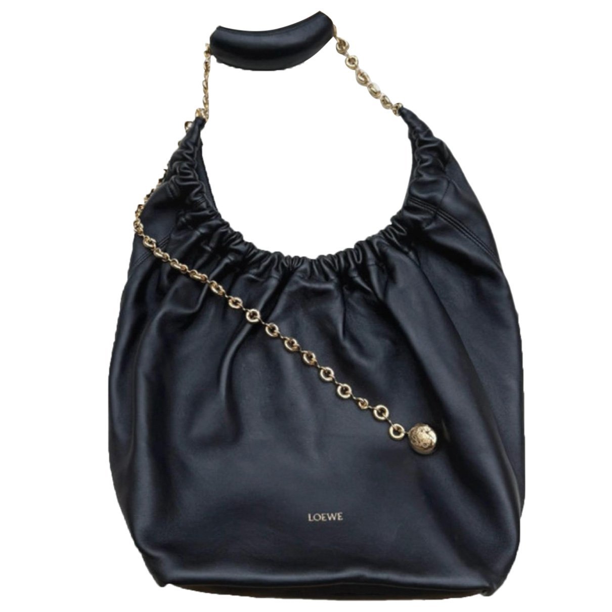 Squeeze leather handbag