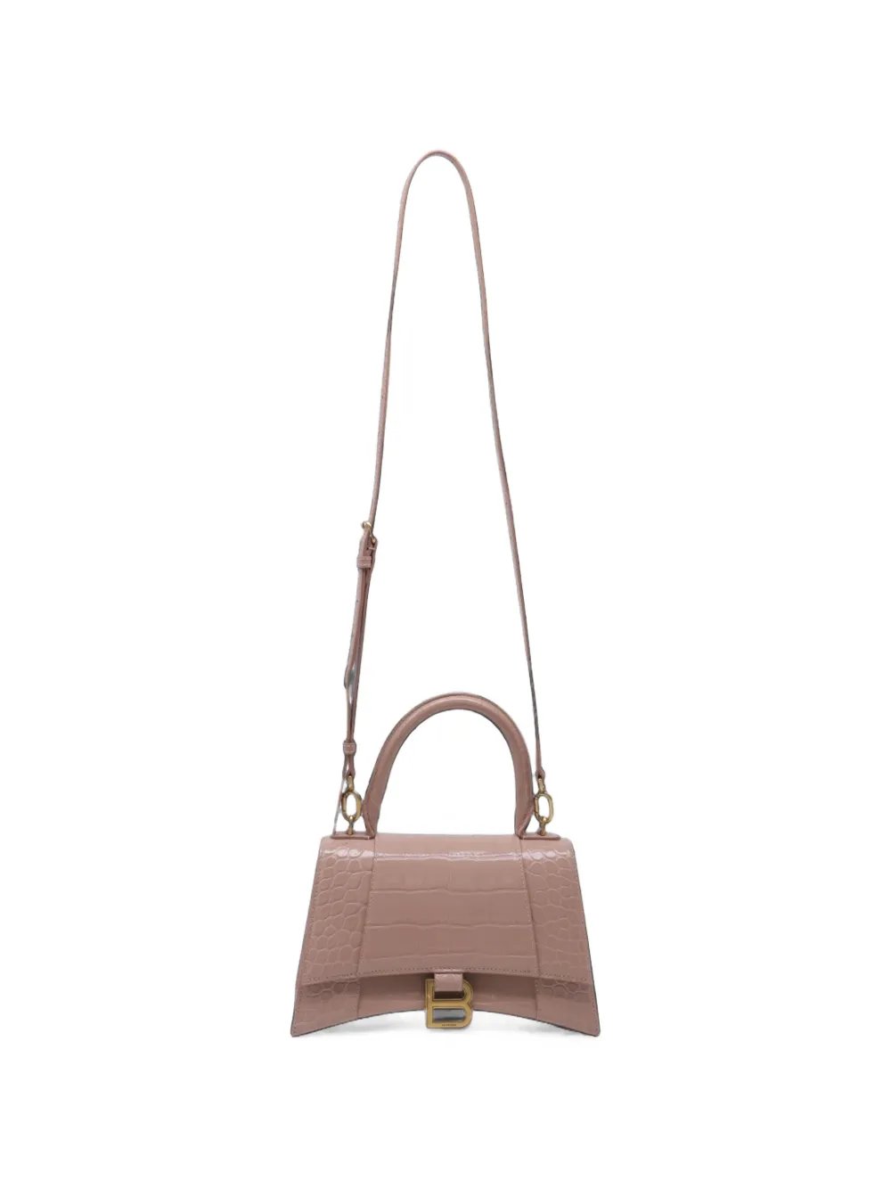 Hourglass croc-embossed handbag