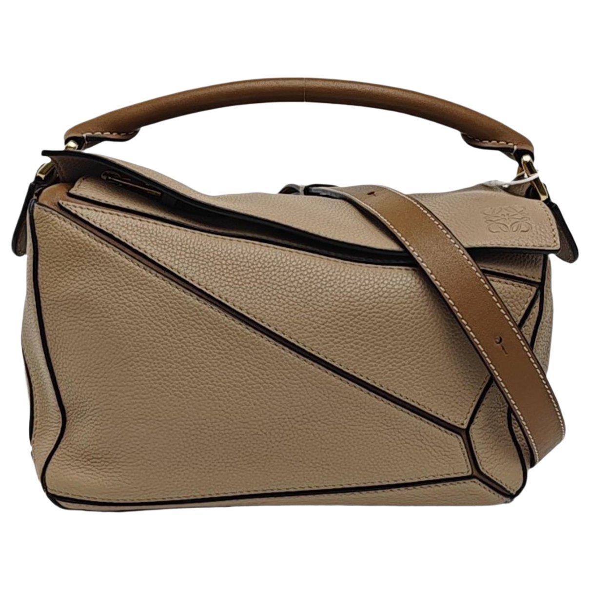 Puzzle leather handbag