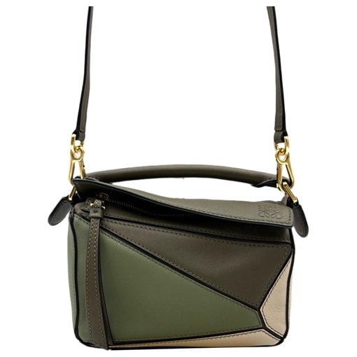 Puzzle leather handbag