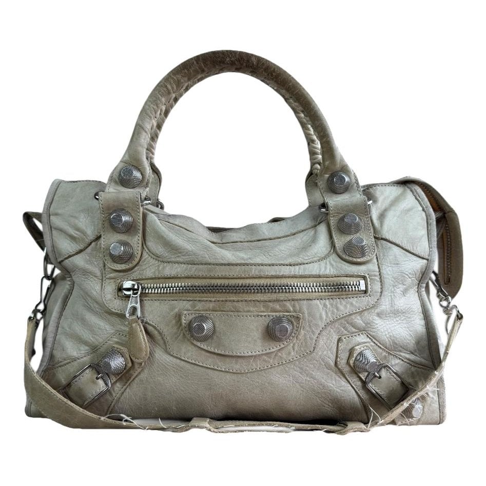 City leather handbag