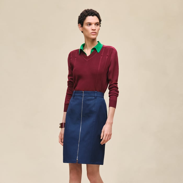 Bleu Outremer Mid-length Skirt