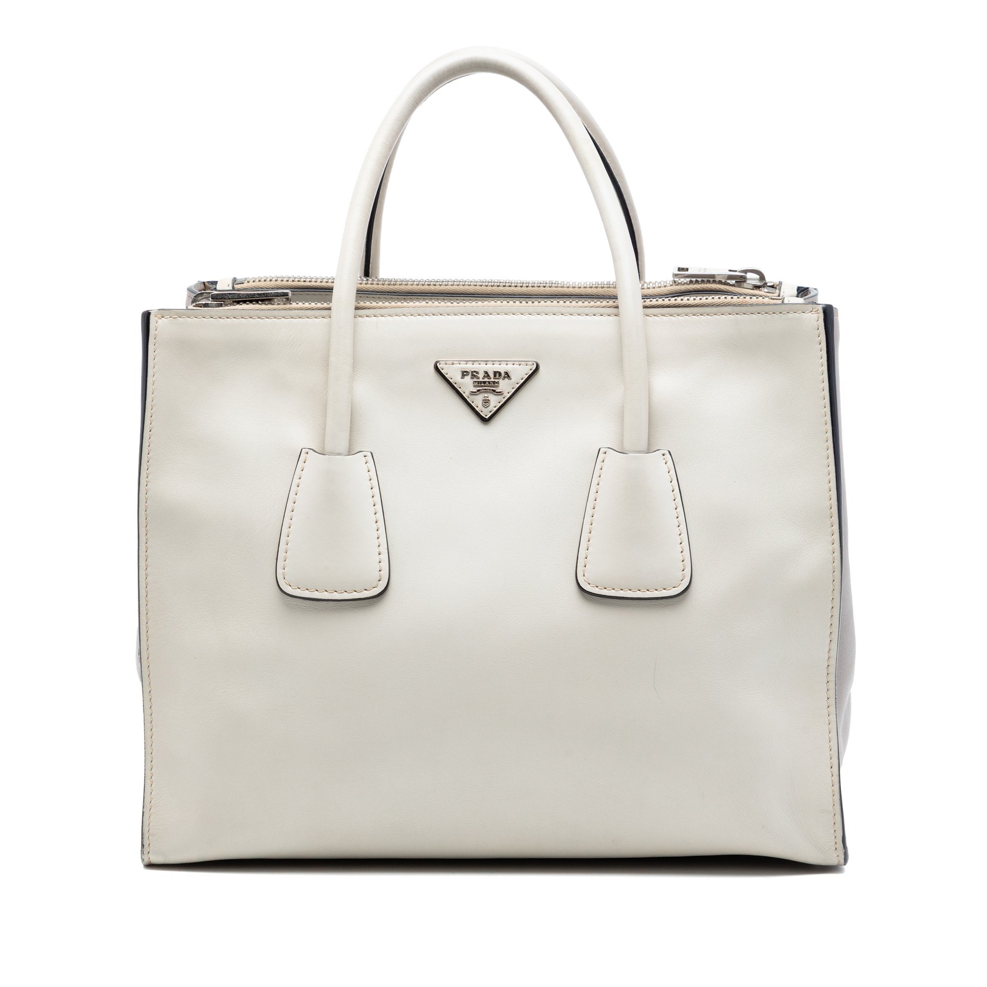 Double leather handbag