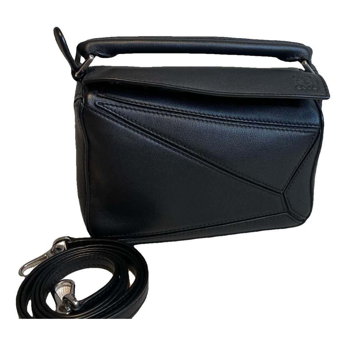 Puzzle leather handbag
