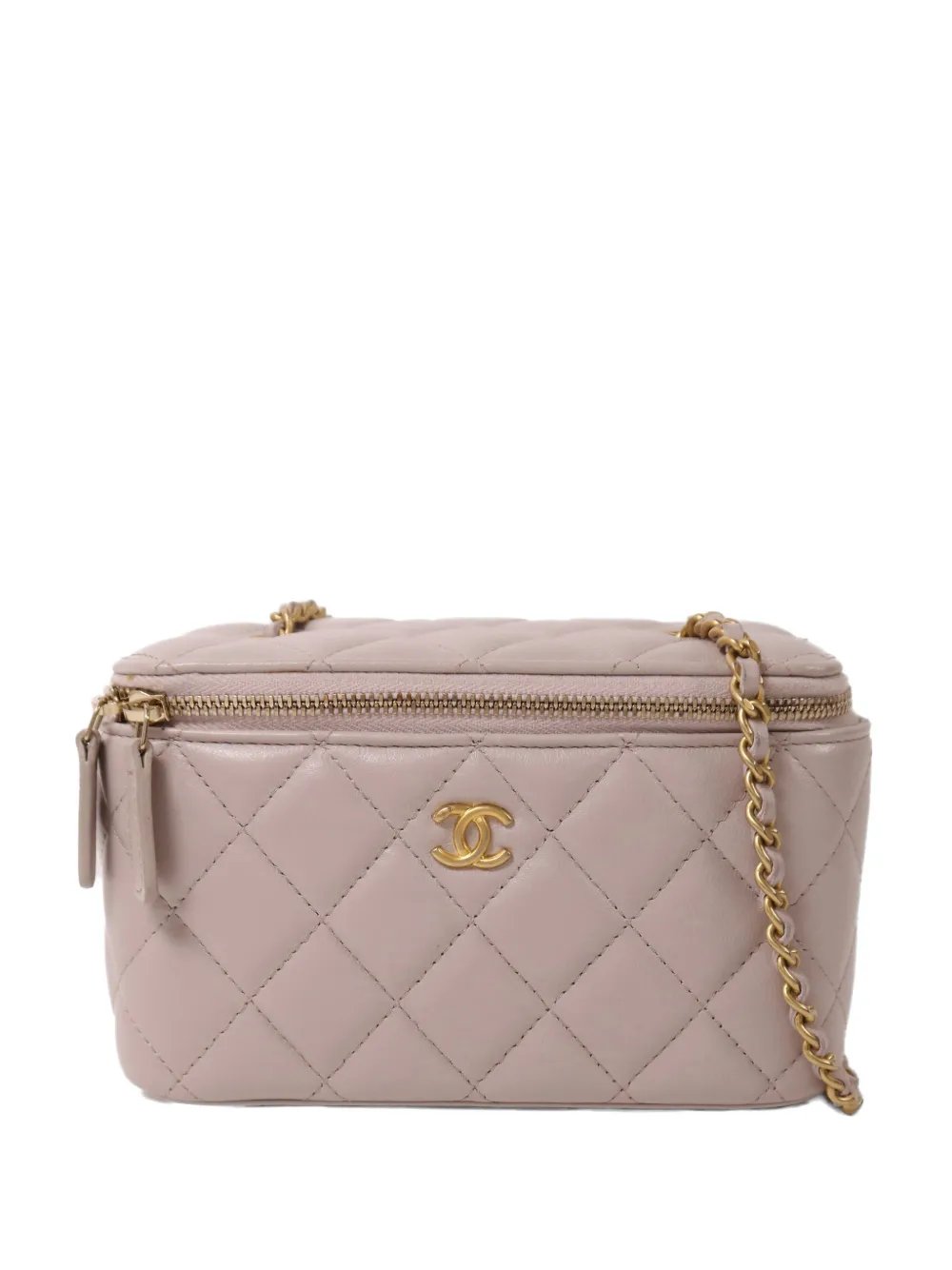 CC leather vanity bag