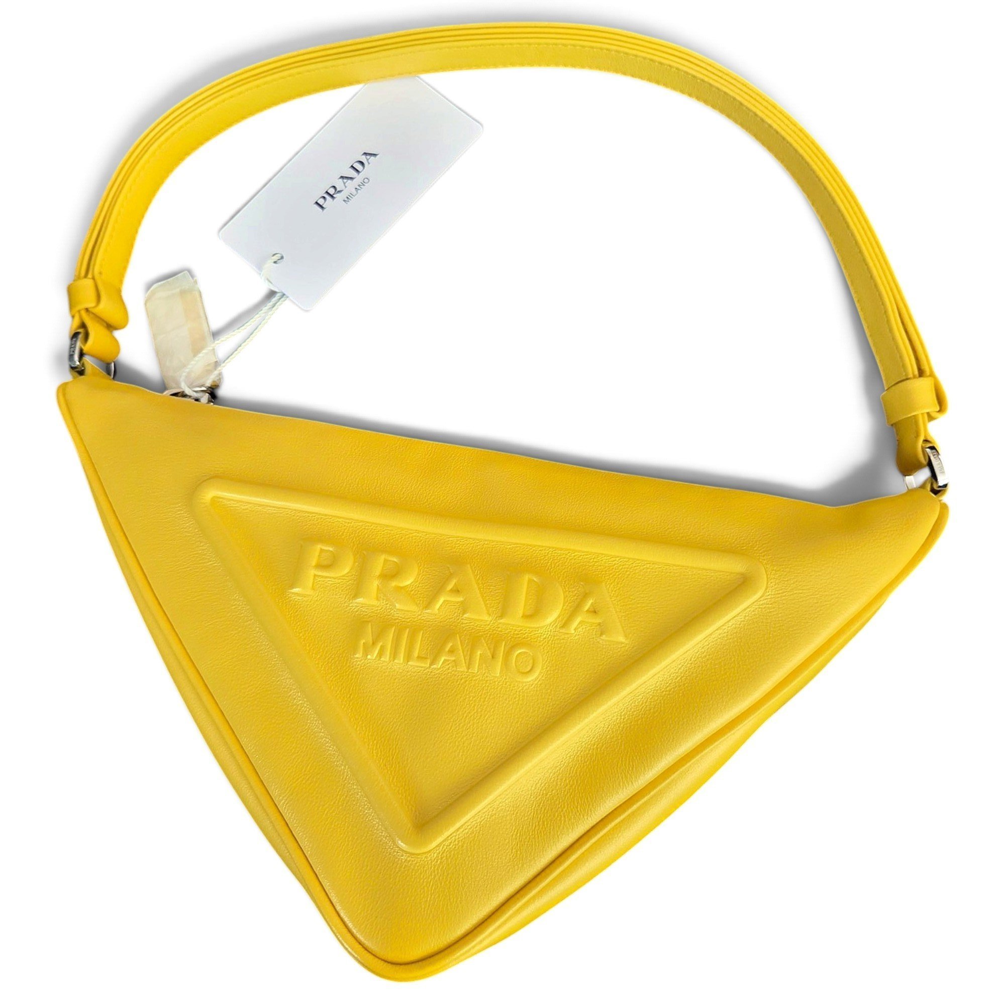 Triangle leather handbag