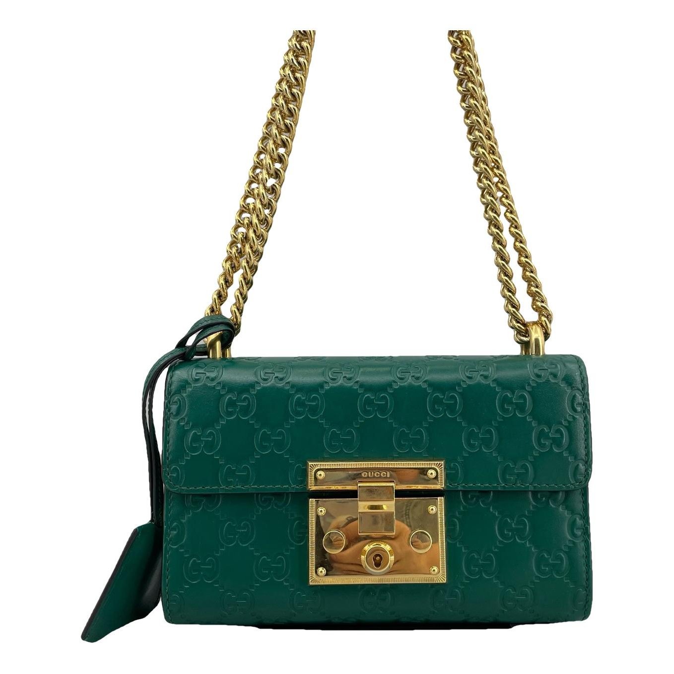 Padlock leather handbag