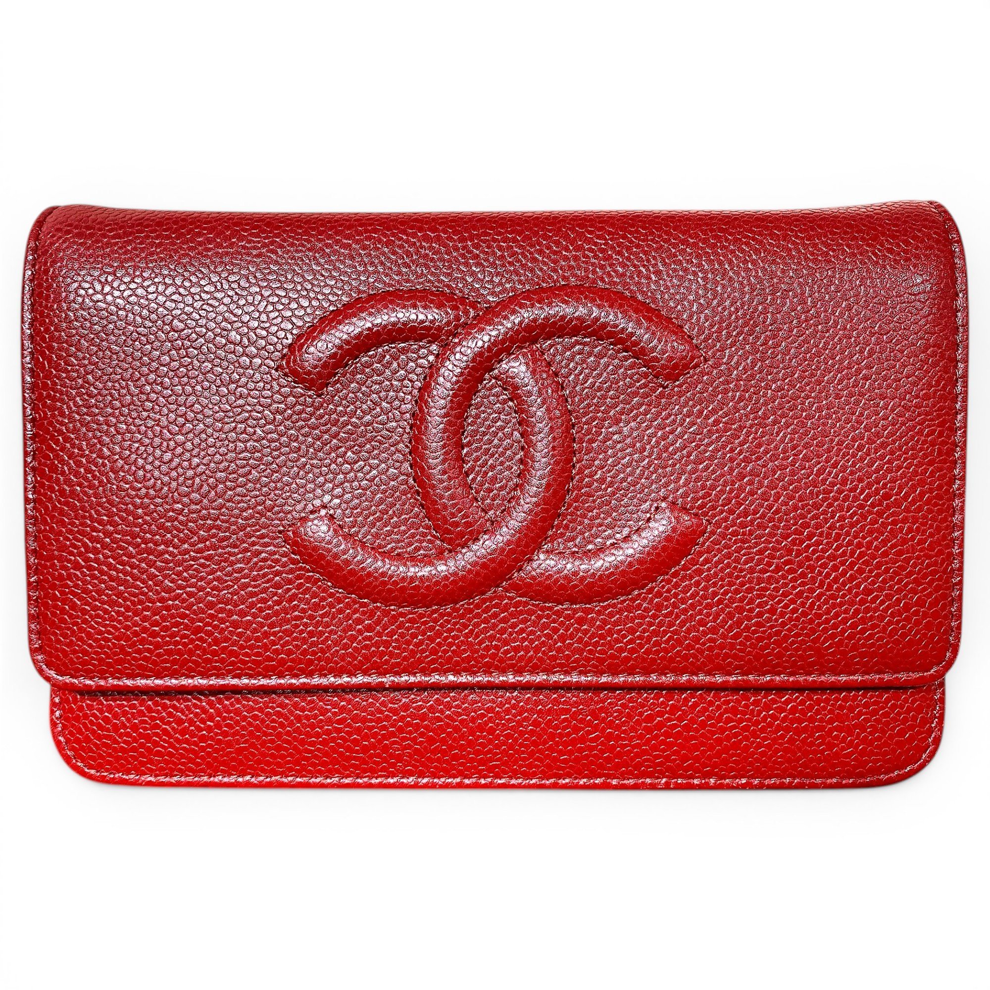 Wallet On Chain Double C leather crossbody bag