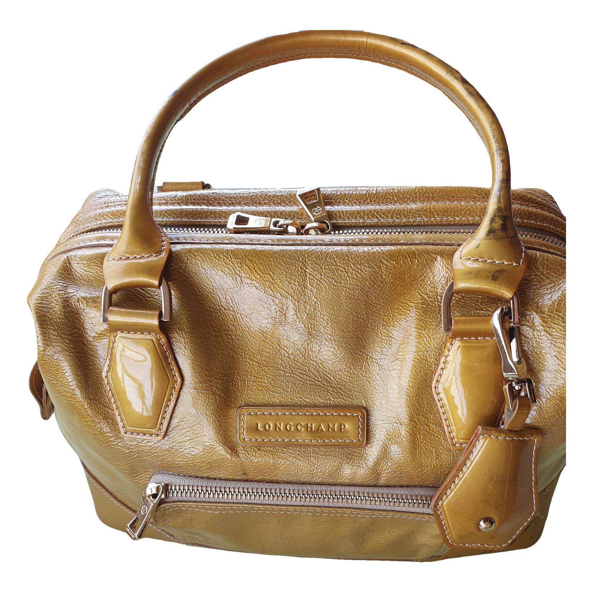 Cosmos patent leather handbag