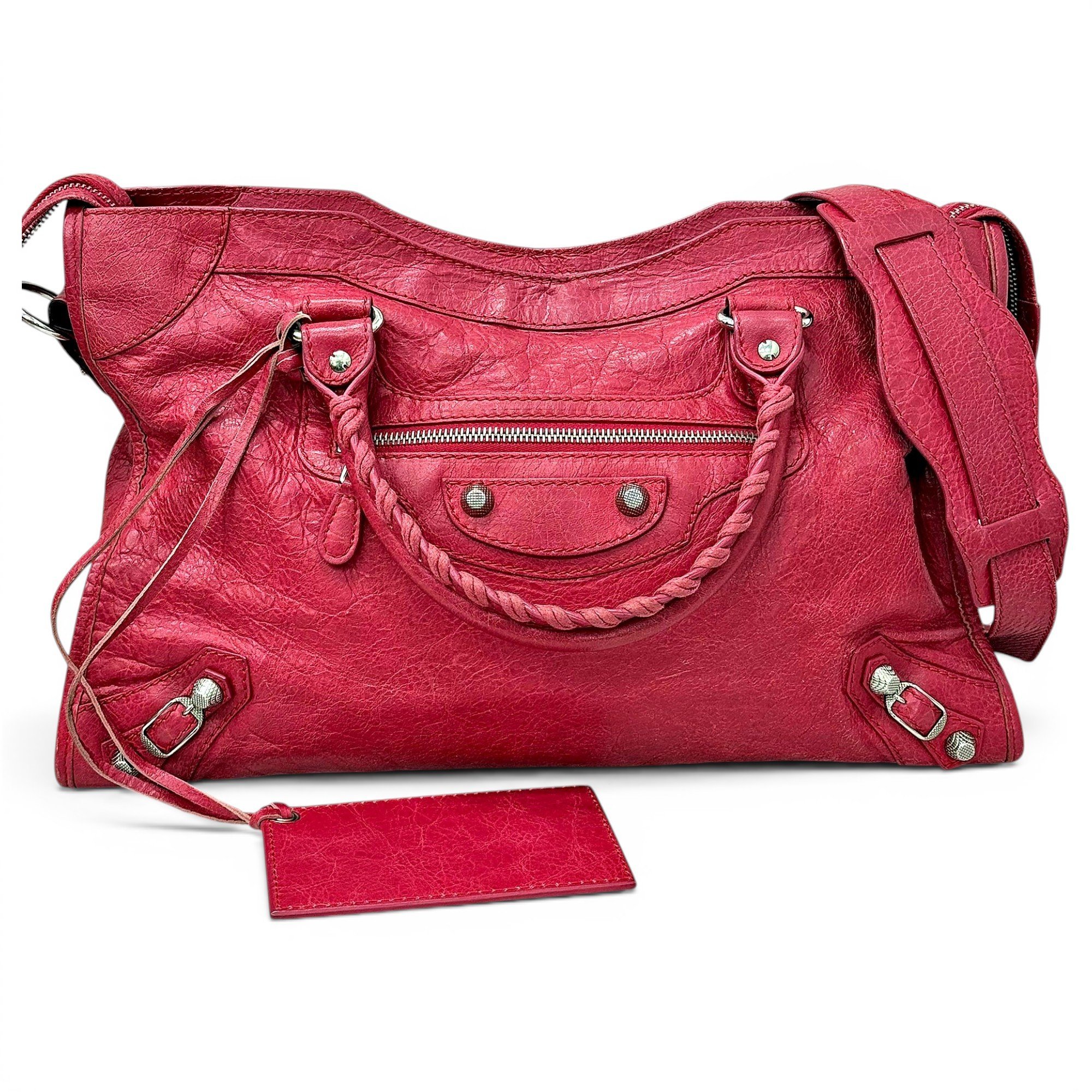 City leather handbag