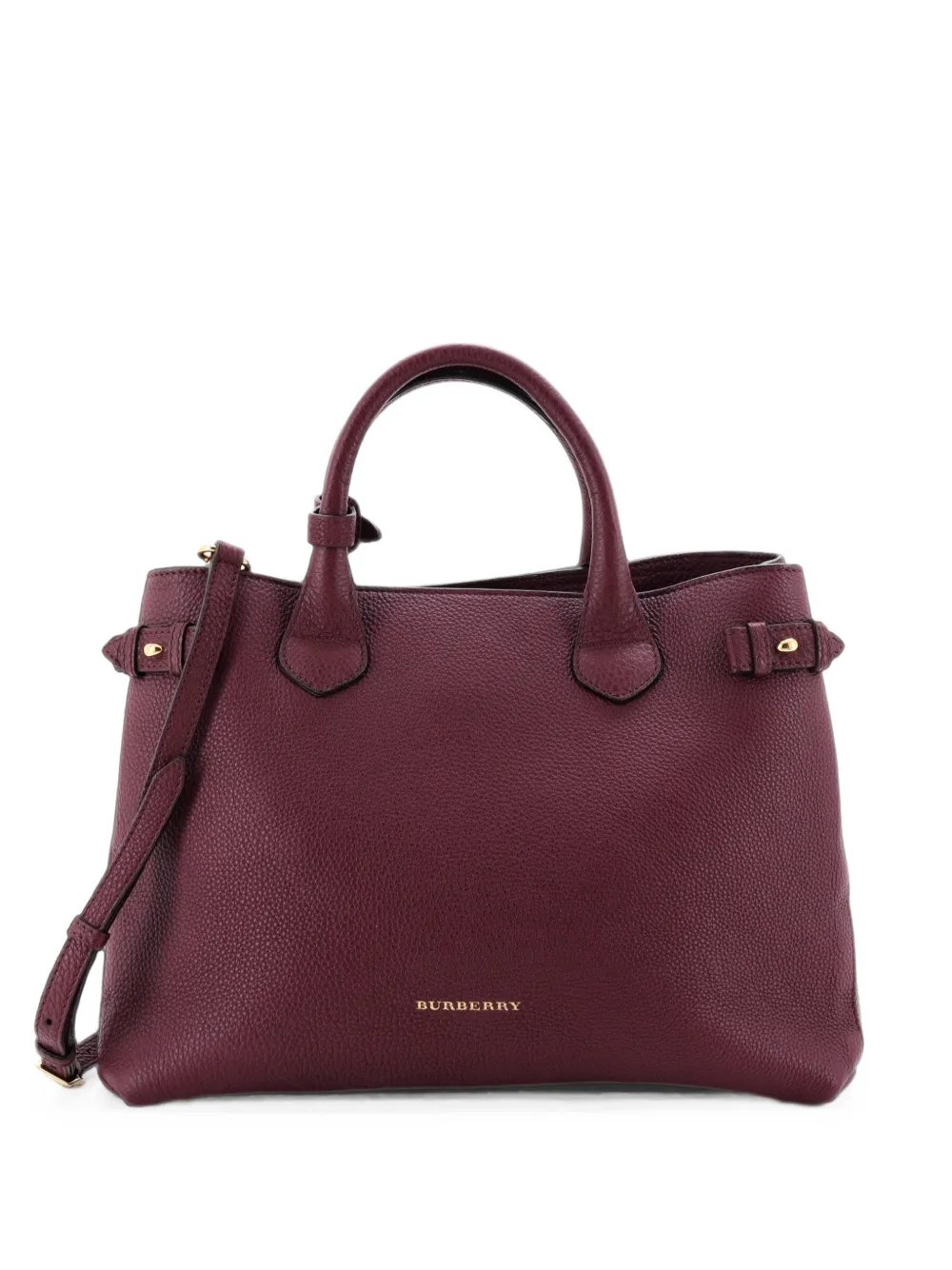 Banner Tote Leather and House Check Canvas Medium satchel