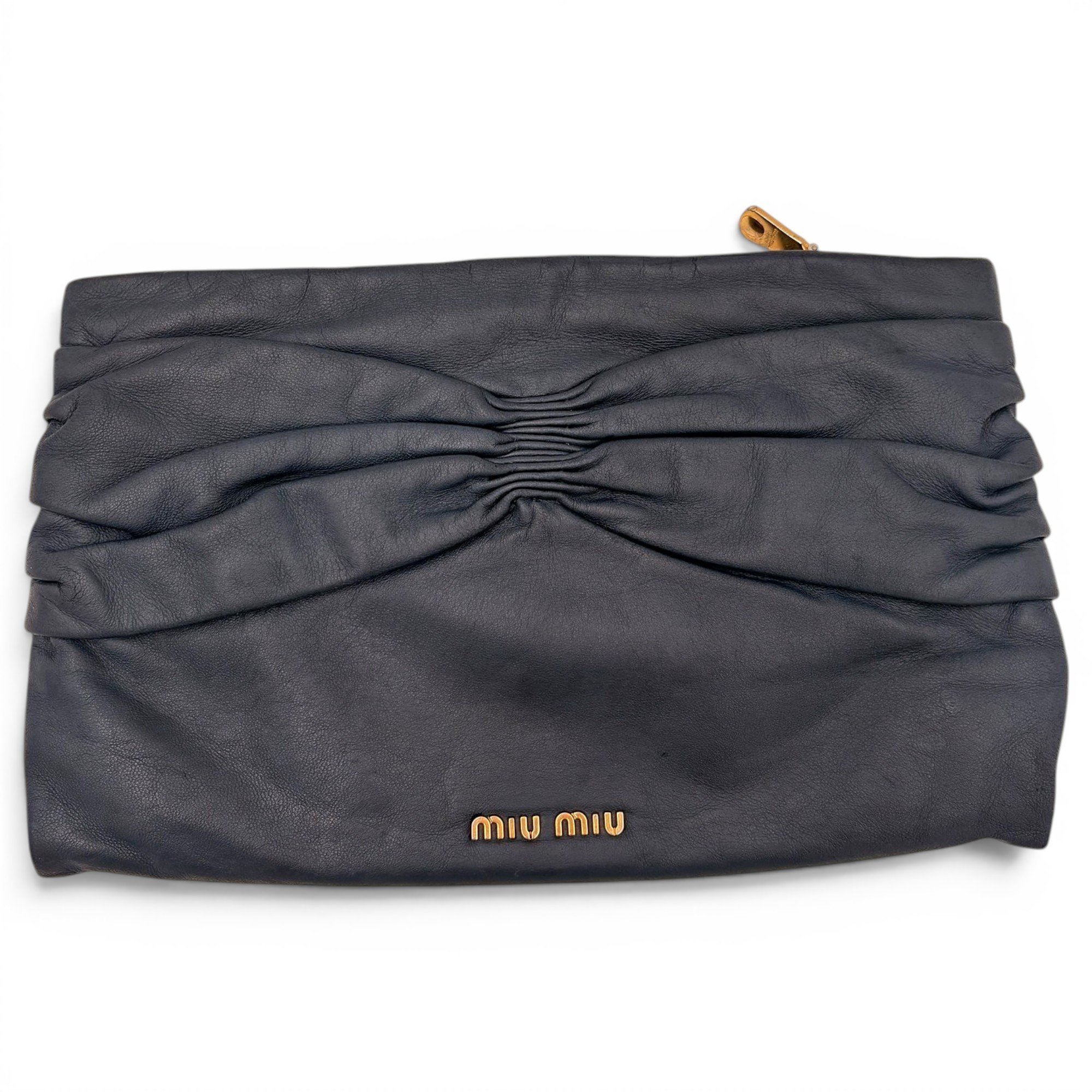 Bow bag leather clutch bag
