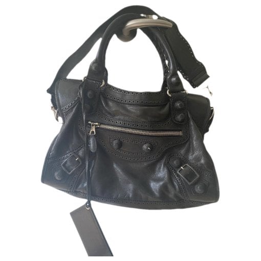City leather handbag