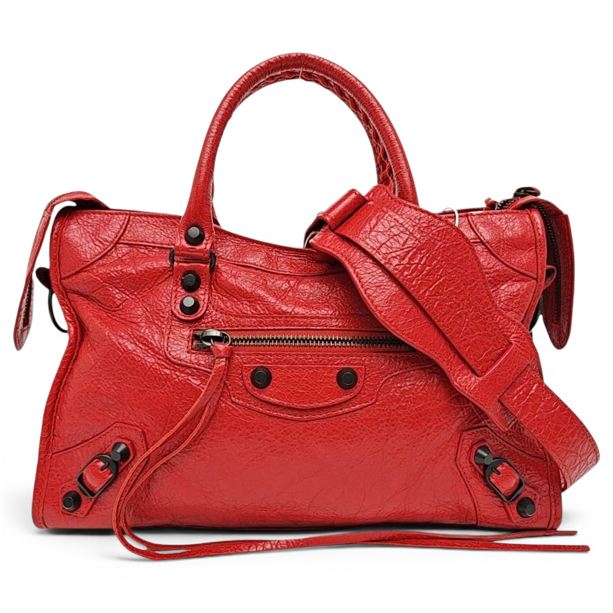 City leather handbag