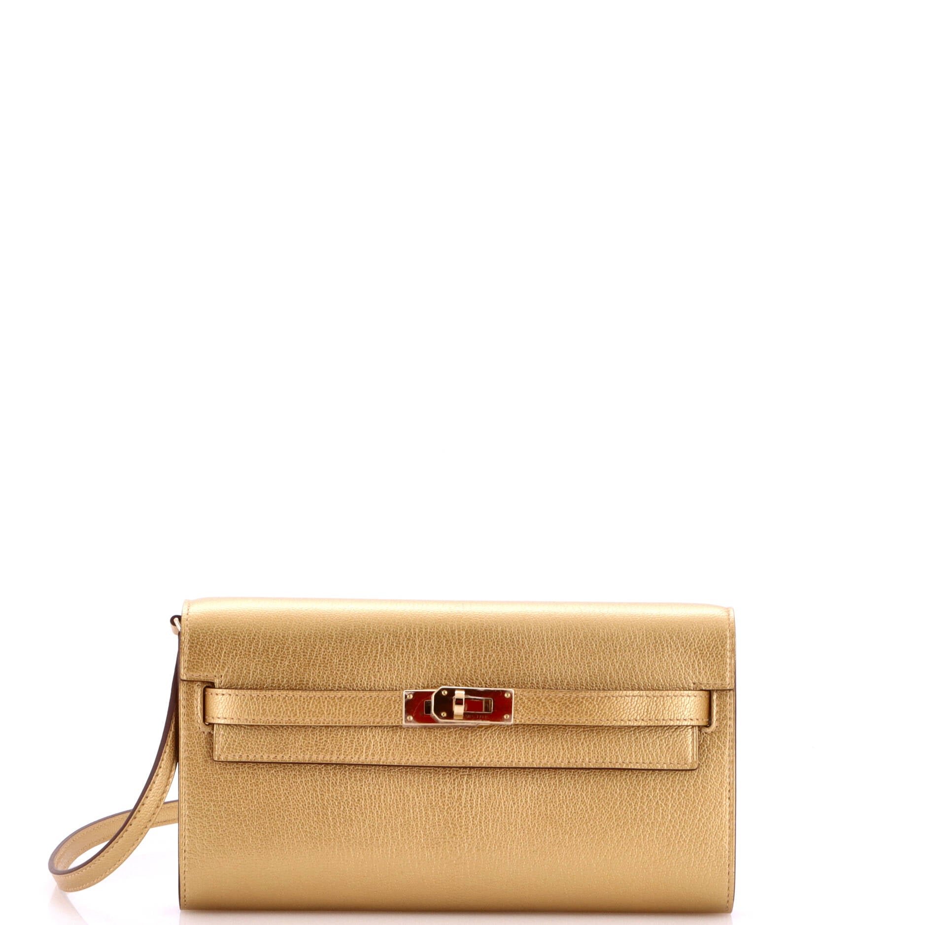 Kelly To Go Wallet Metallic Chevre Chamkilight
