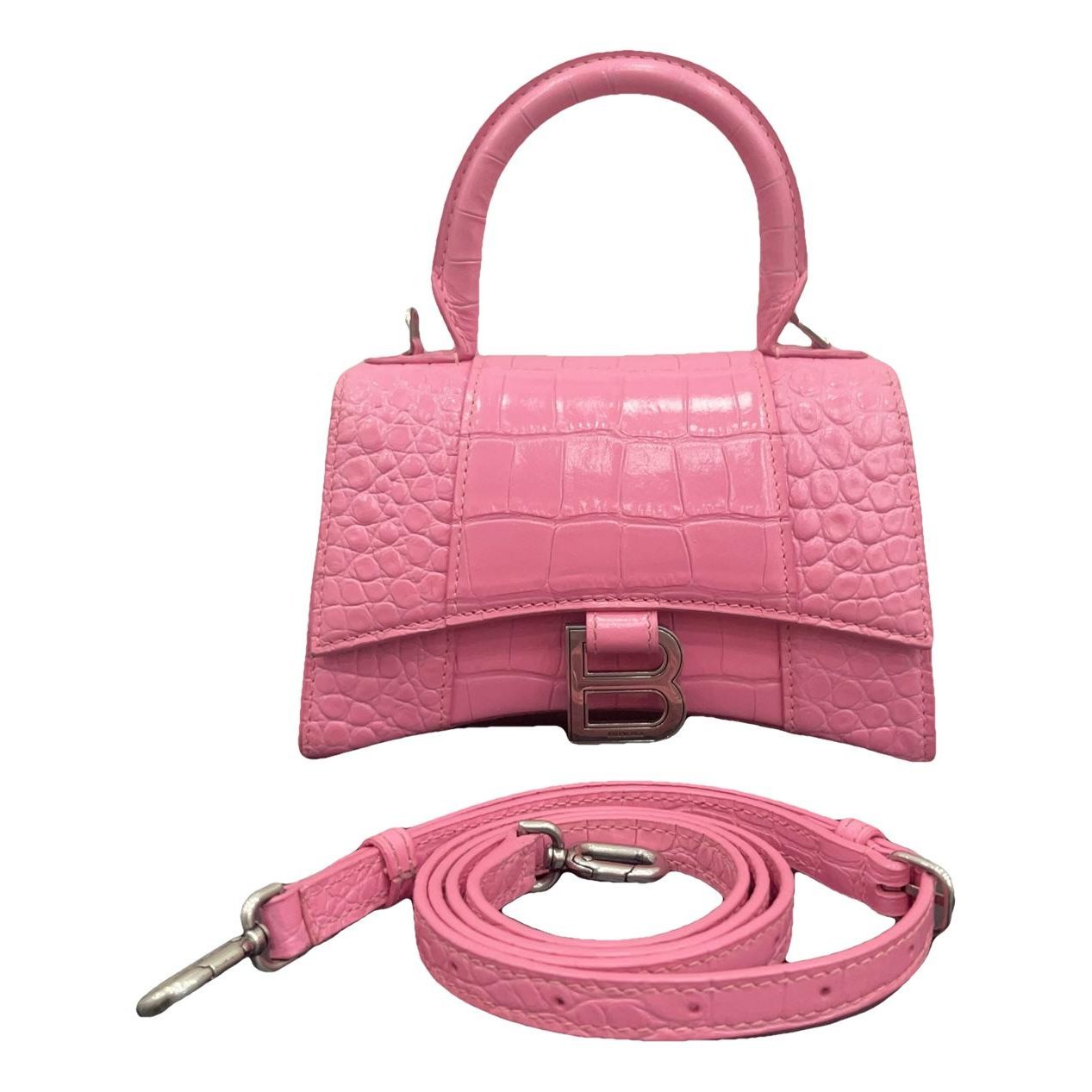 Hourglass leather handbag