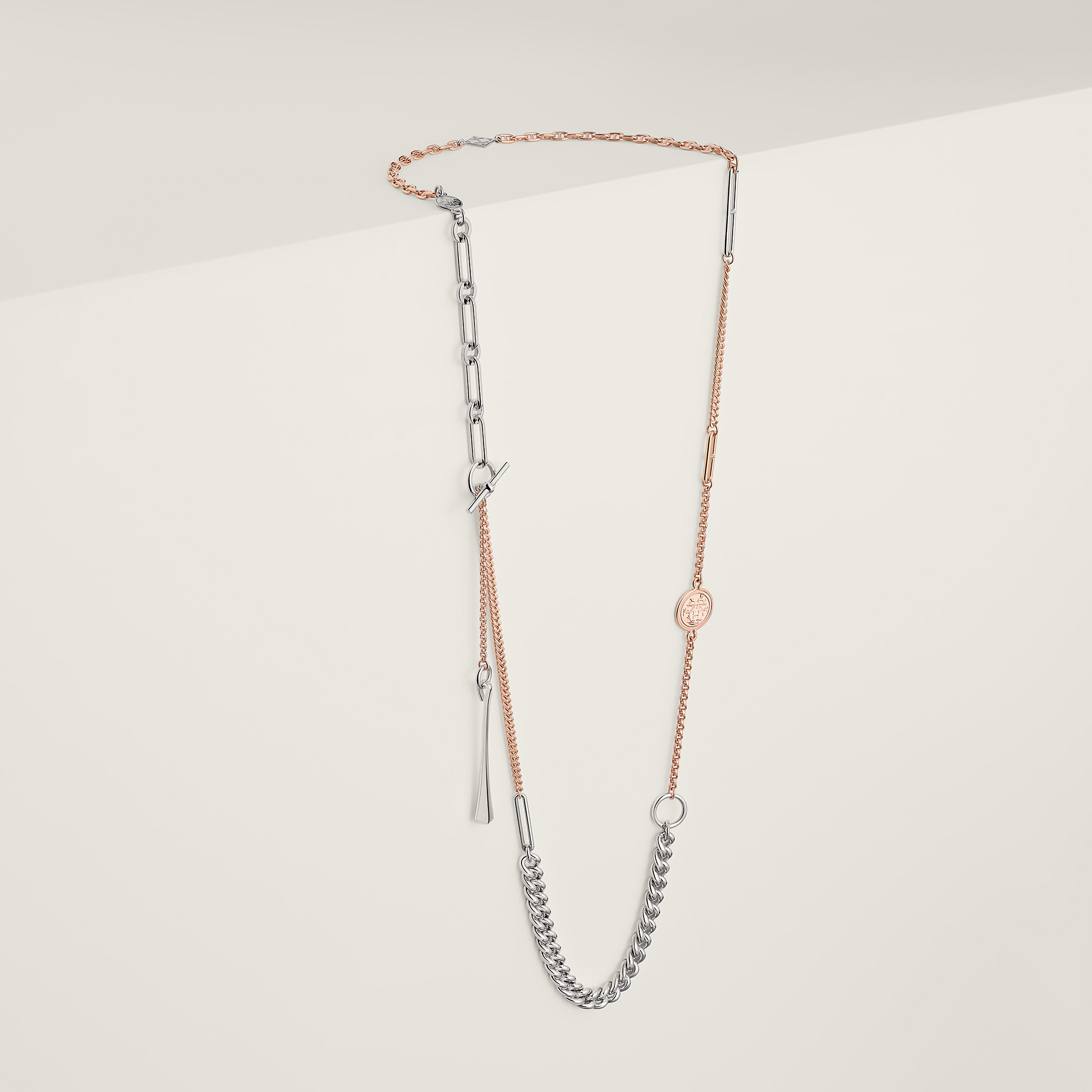 Mix and H long necklace