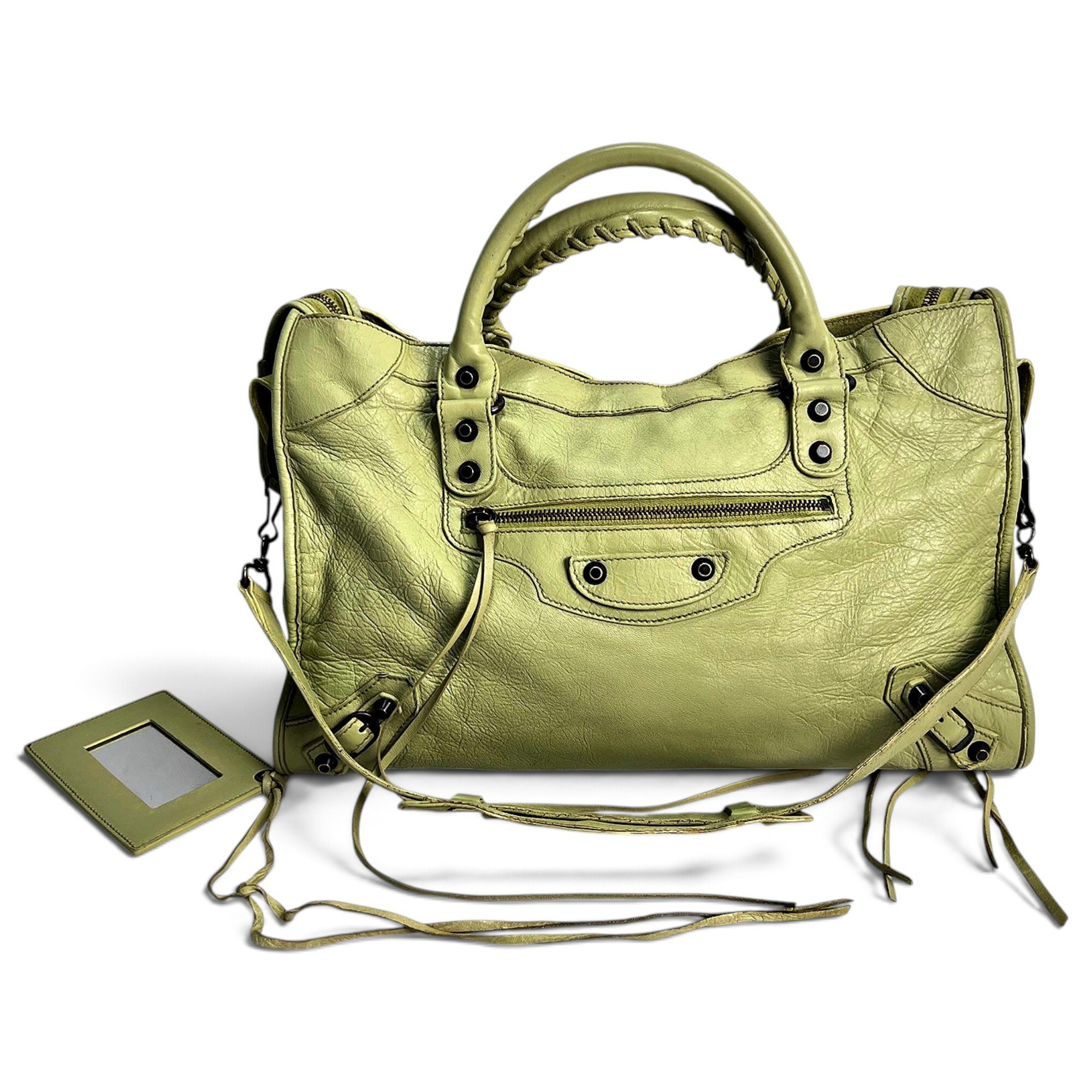 City leather handbag