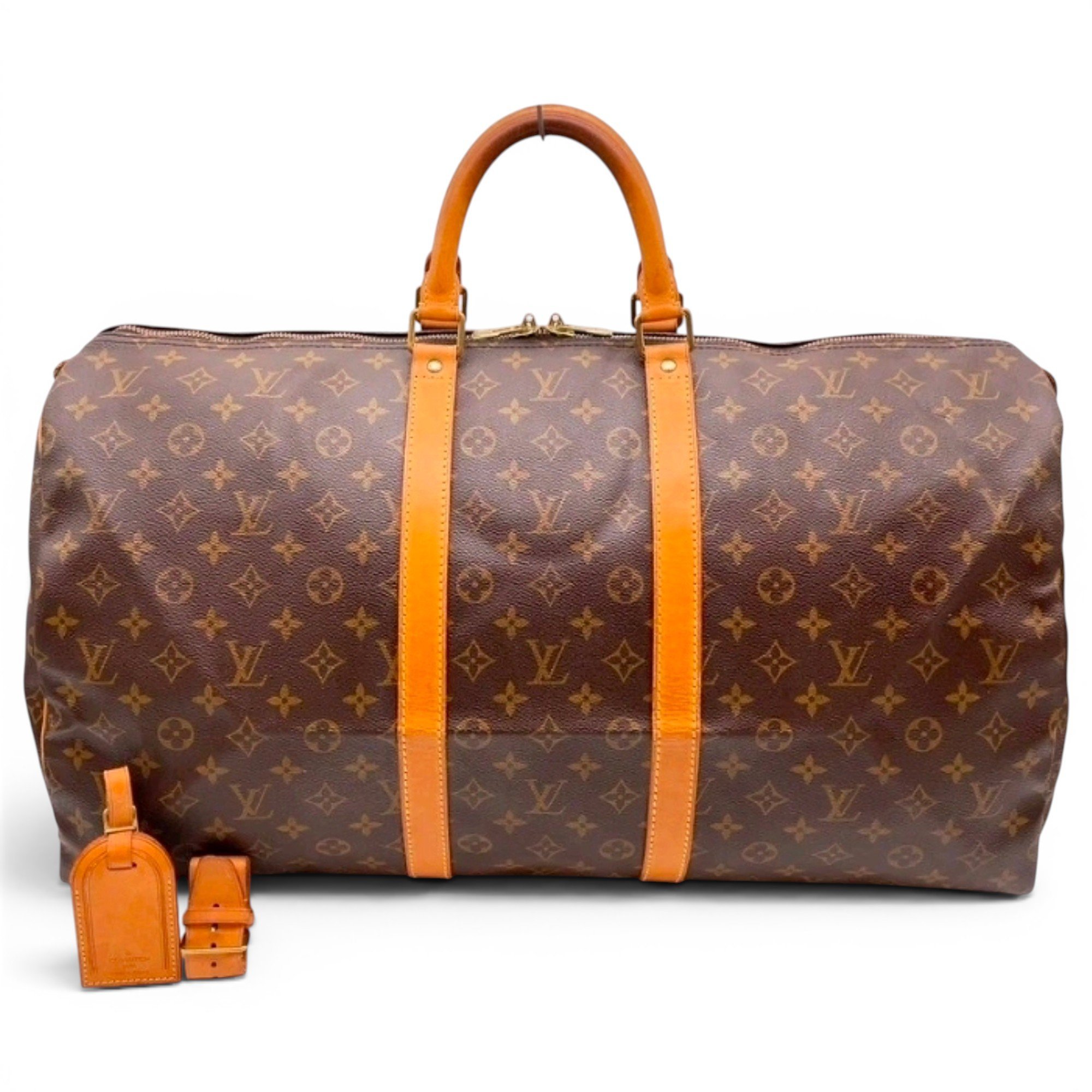 Keepall leather travel bag