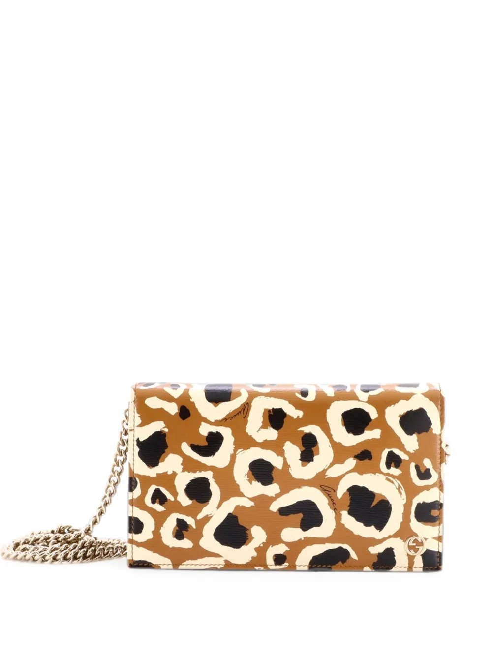 Betty Chain Wallet Printed Leather clutch bag
