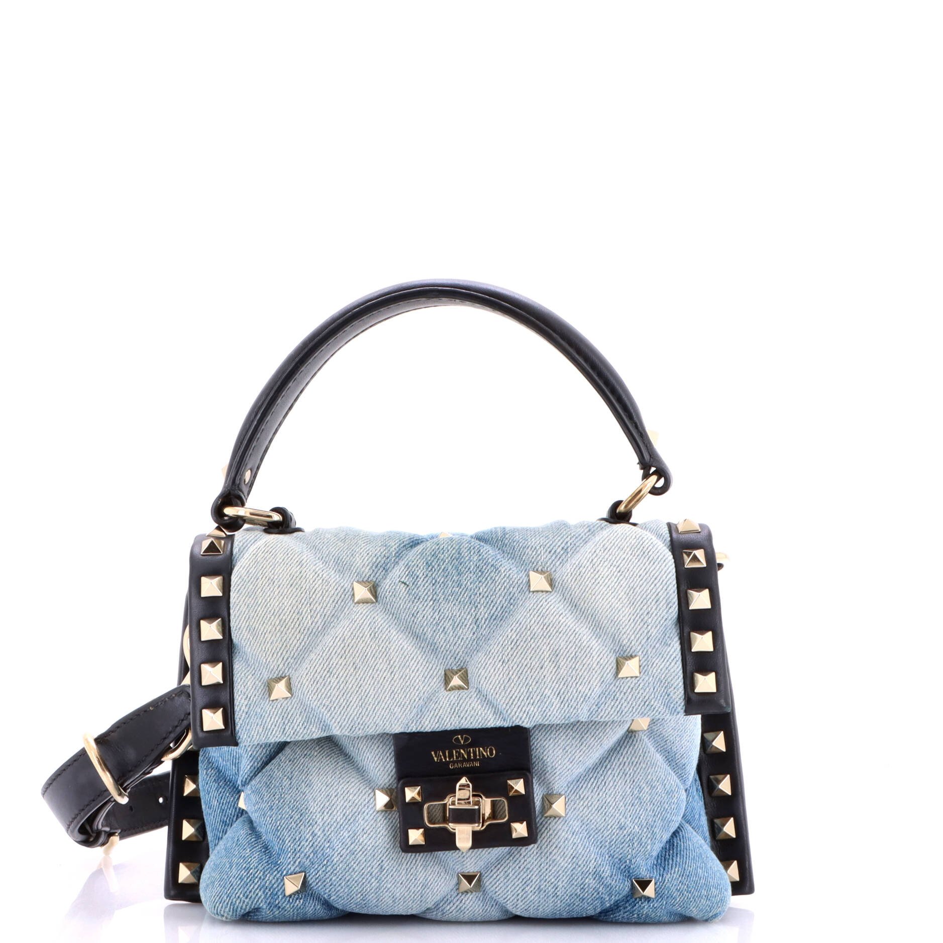 Valentino Garavani Candystud Top Handle Bag Denim Mini