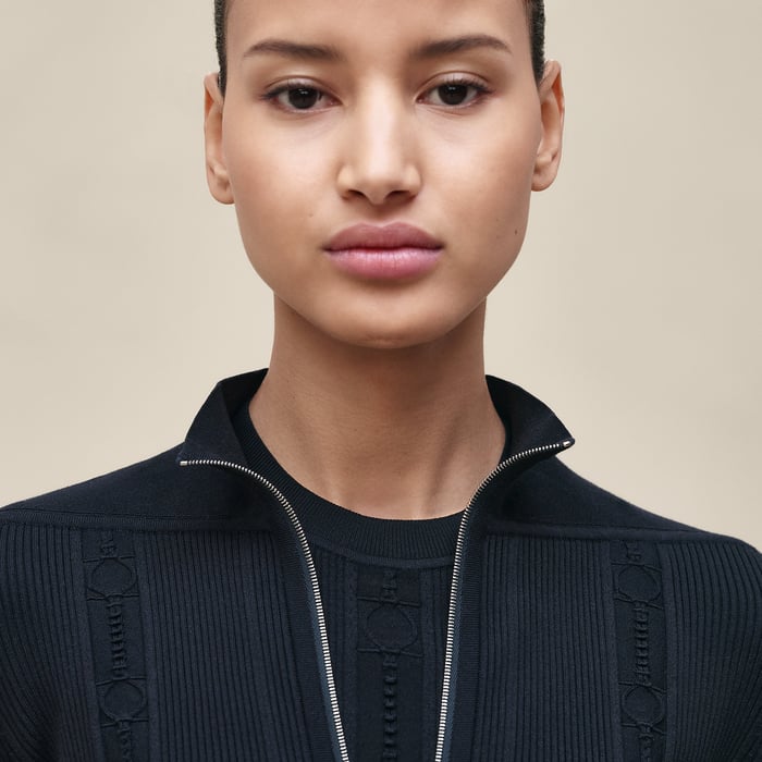 Bleu Noir Zipped Cardigan
