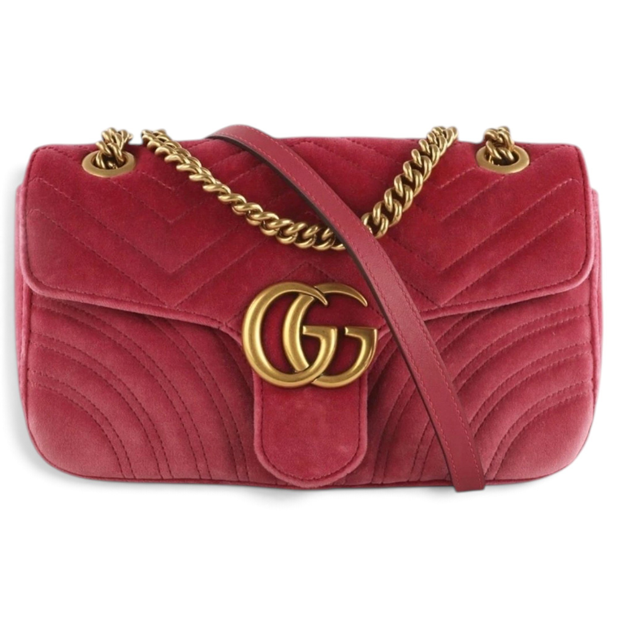 GG Marmont Chain Flap velvet handbag