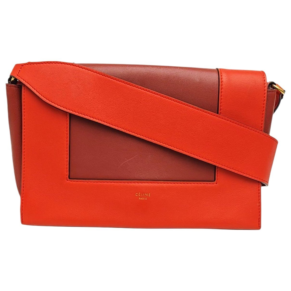 Frame leather handbag