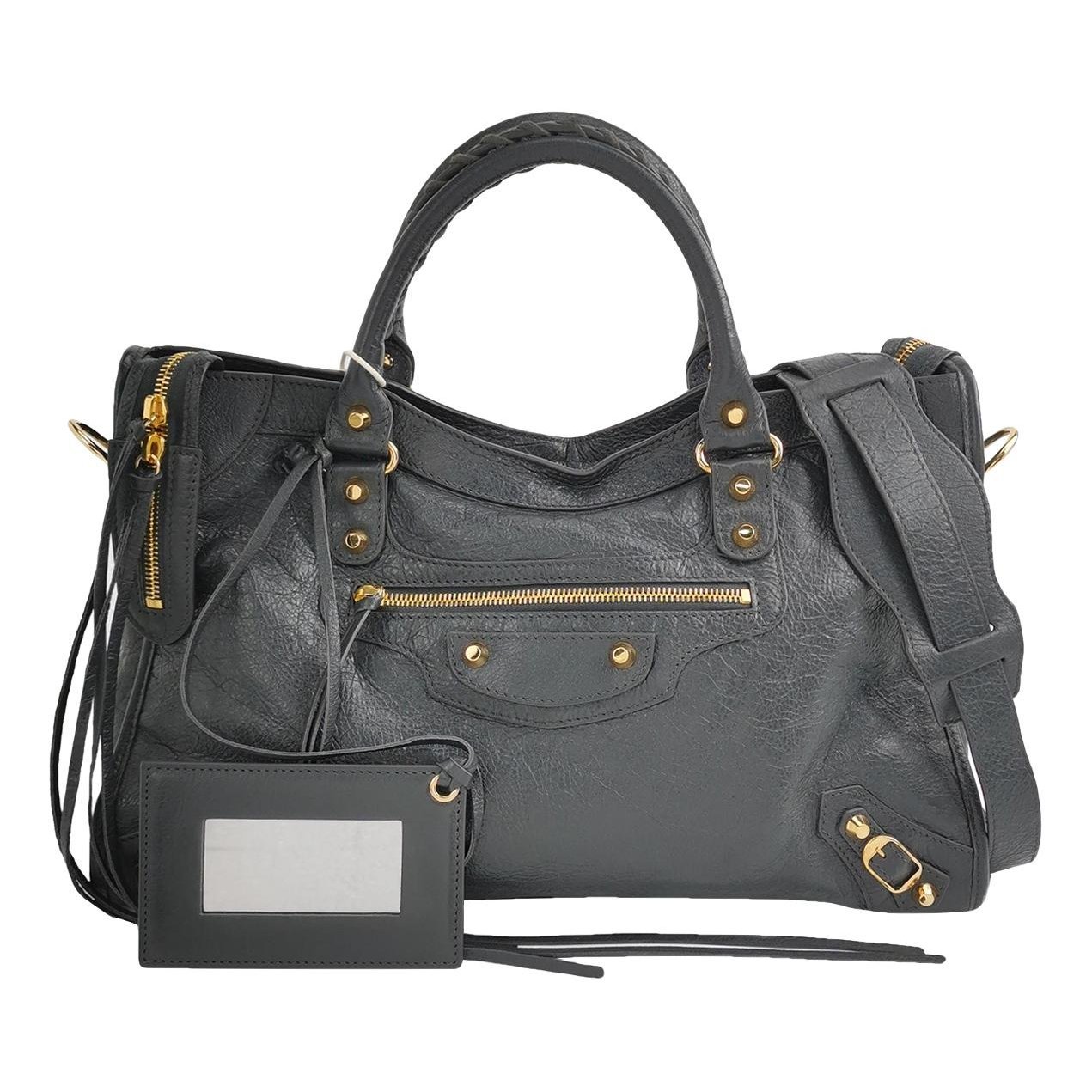 City leather handbag