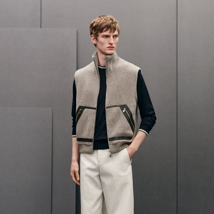 Vigoureux Vest With Leather Details