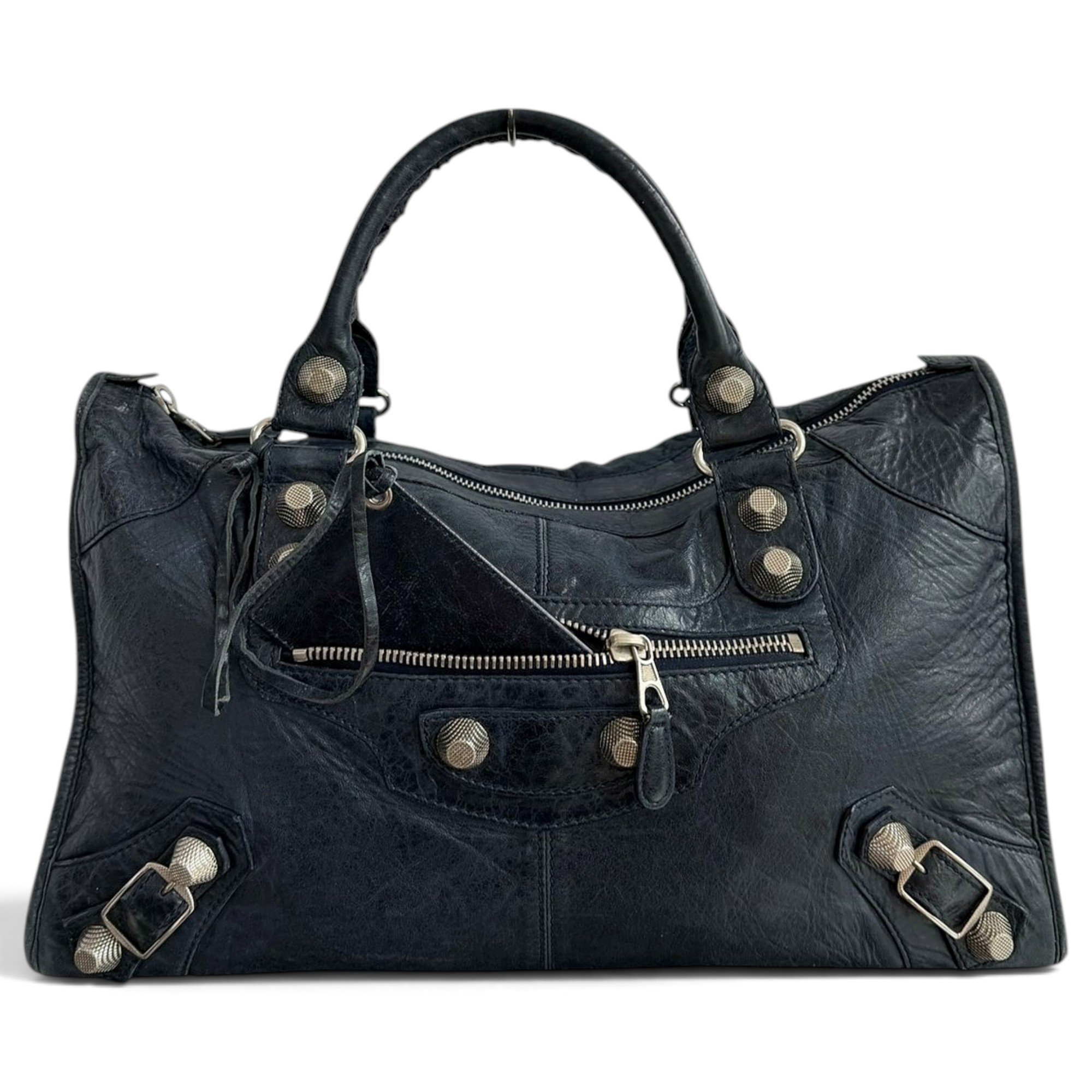 Work leather handbag