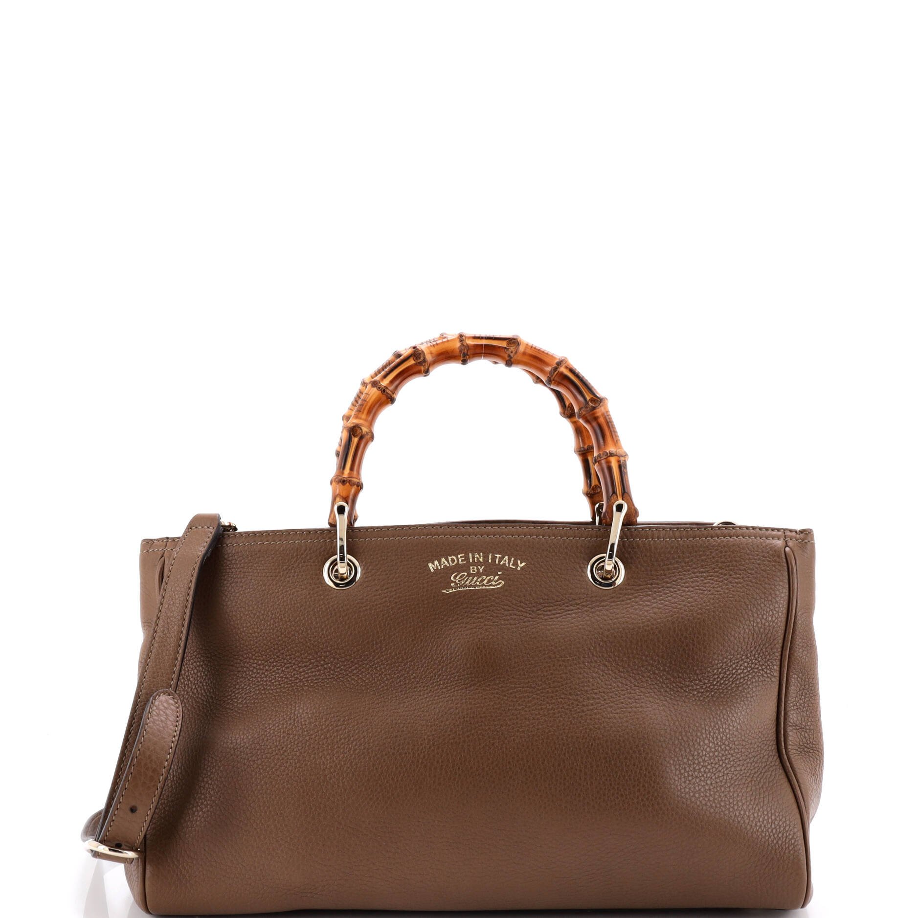 Bamboo Shopper Tote Leather Medium