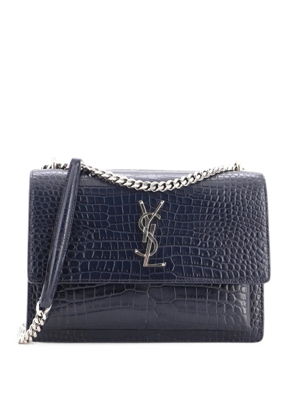 Sunset Crocodile Embossed Leather Medium crossbody bag