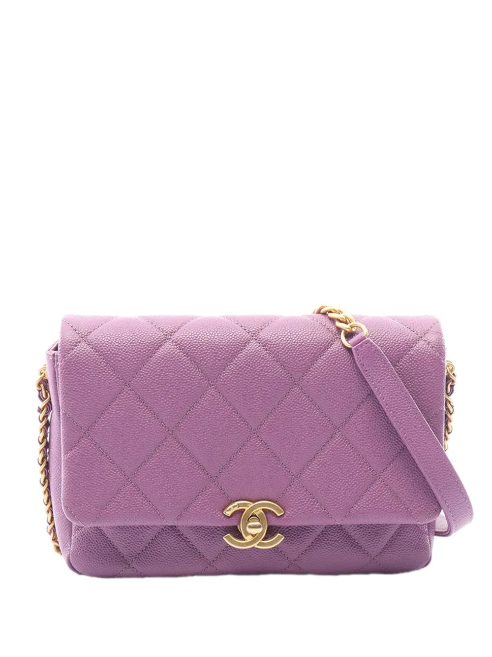 2021-2026 Small Quilted Caviar Chain Melody Flap crossbody bag