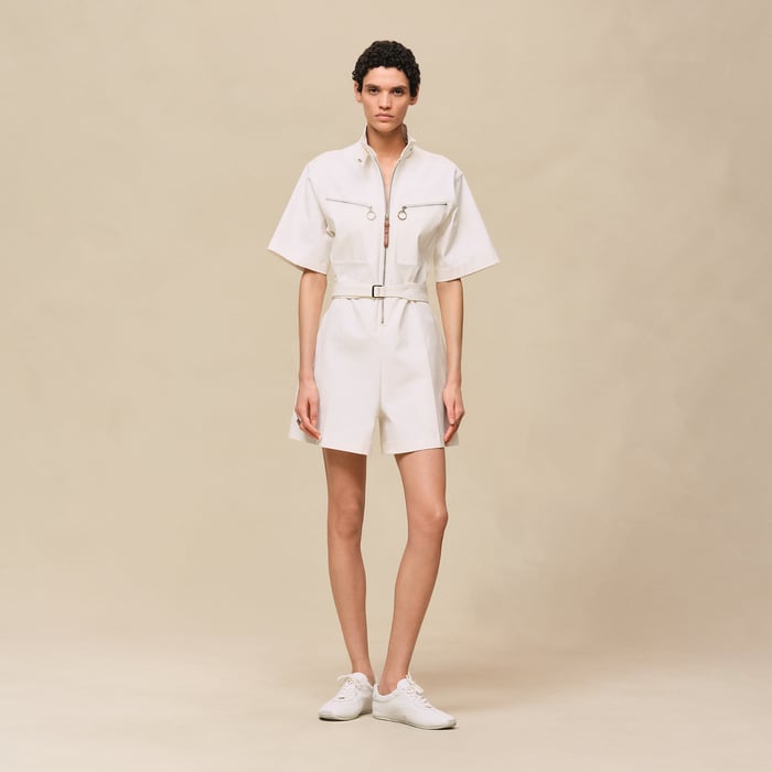 Blanc Naturel Double Cotton Twill Jumpsuit