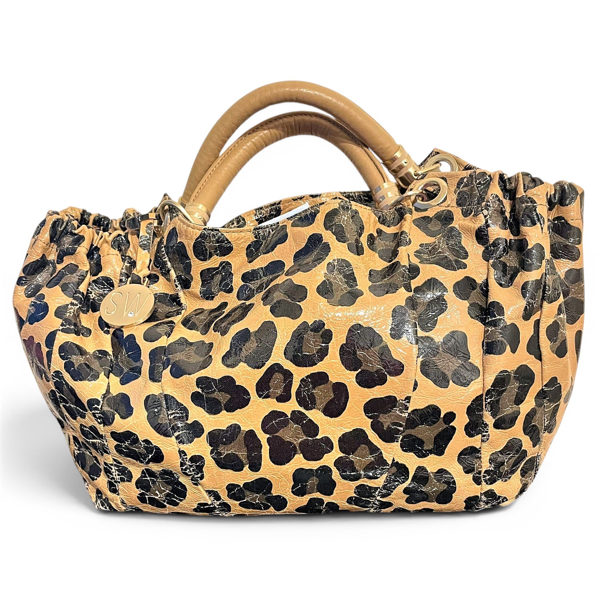 Patent leather handbag