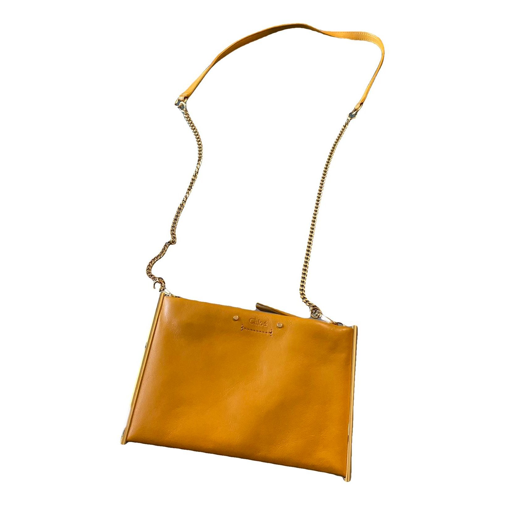 Leather clutch bag
