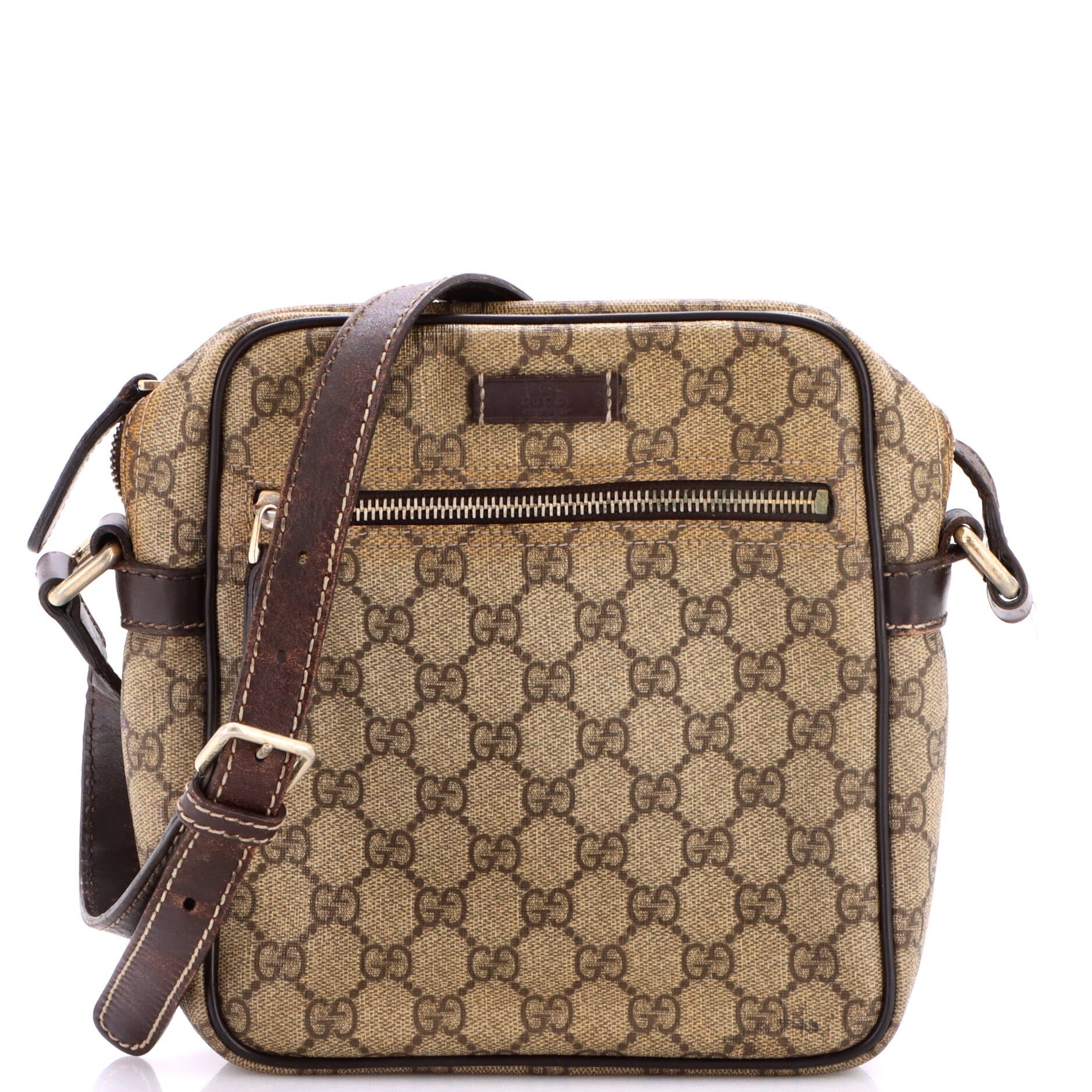 Front Zip Messenger GG Coated Canvas Small