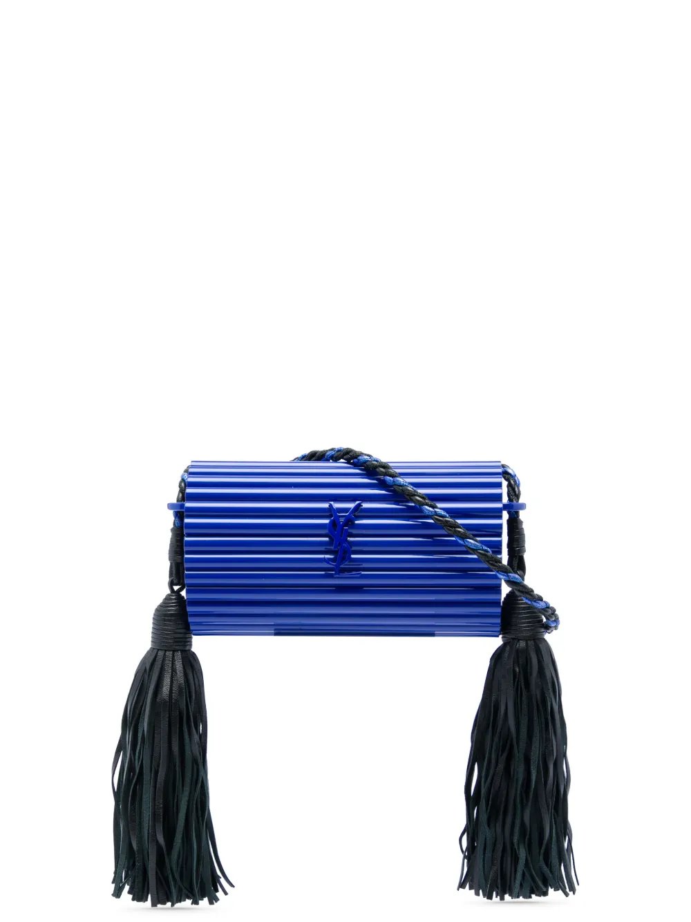 2017 Ribbed Acrylic and Lambskin Fringe Monogram Opium Box Bag crossbody bag