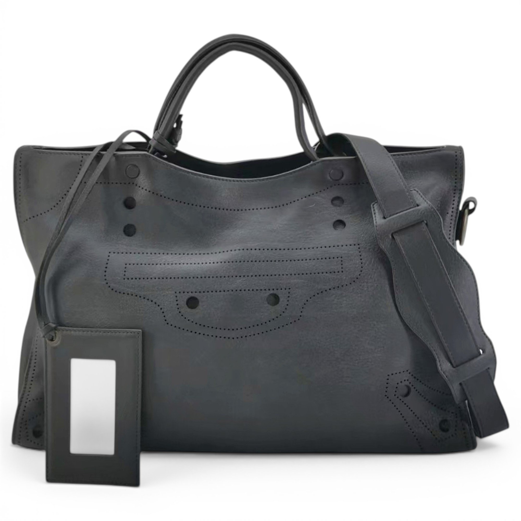 City leather handbag