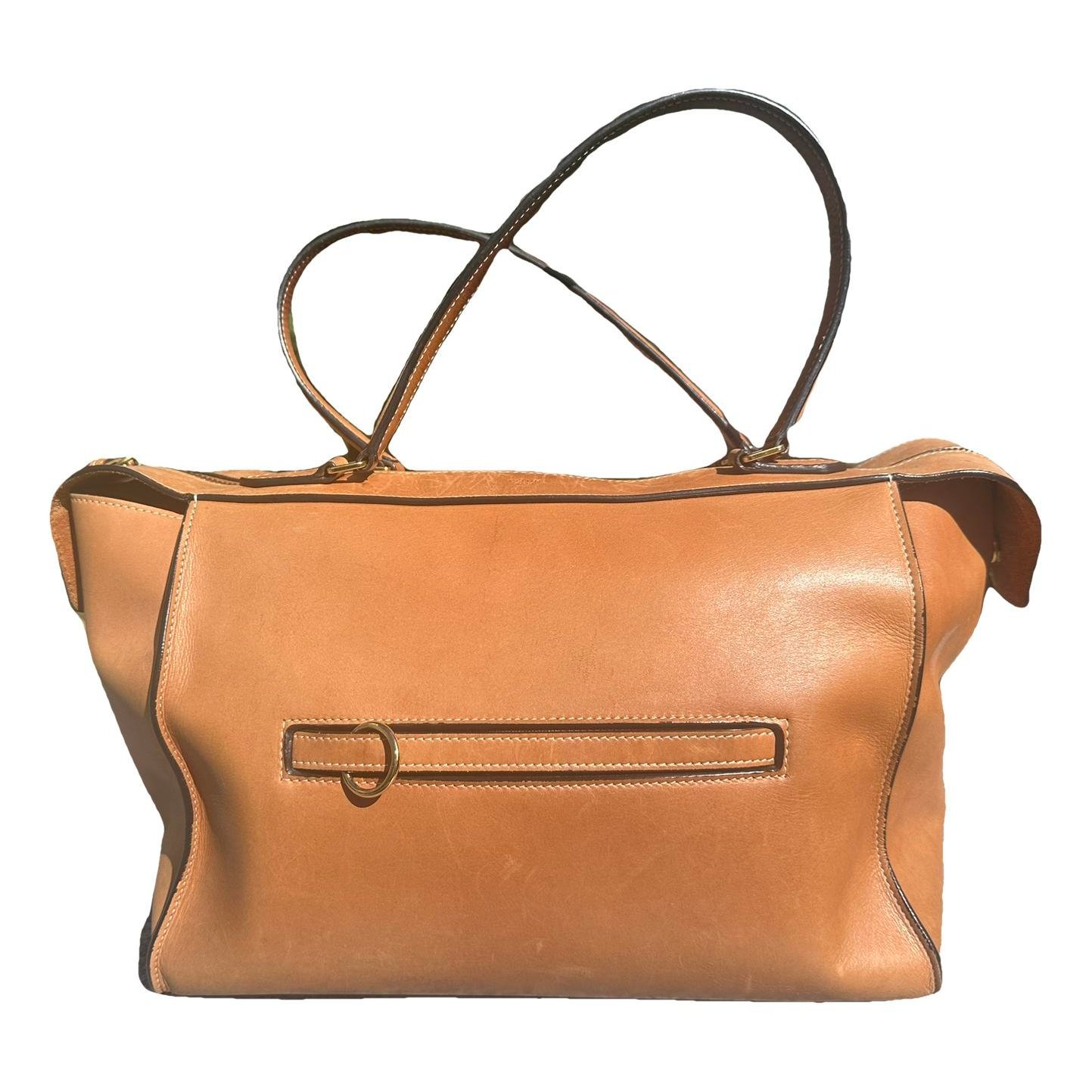 Ring leather handbag