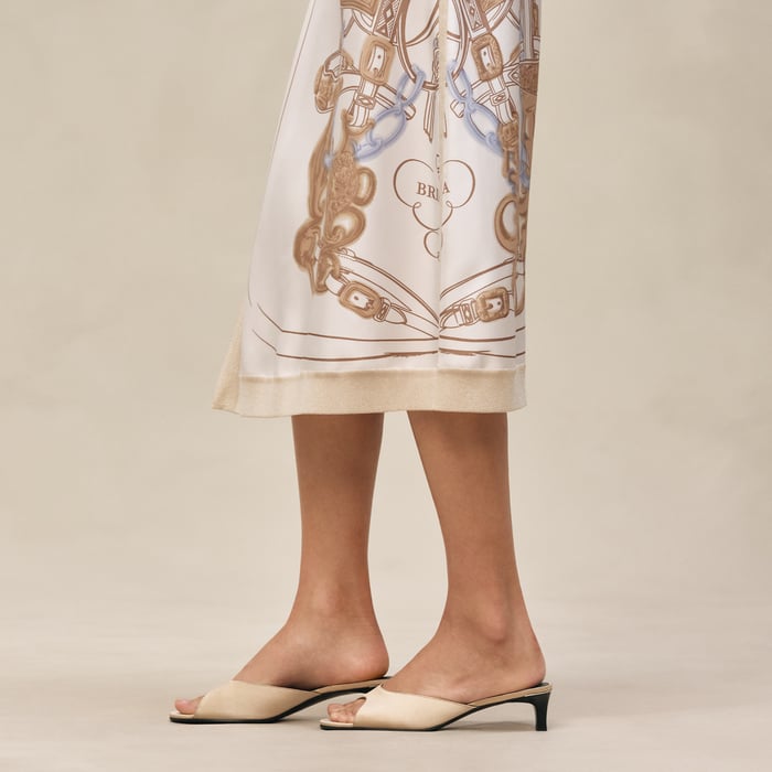 Blanc Nacre "Brides De Gala Gold" Long Skirt With Slit