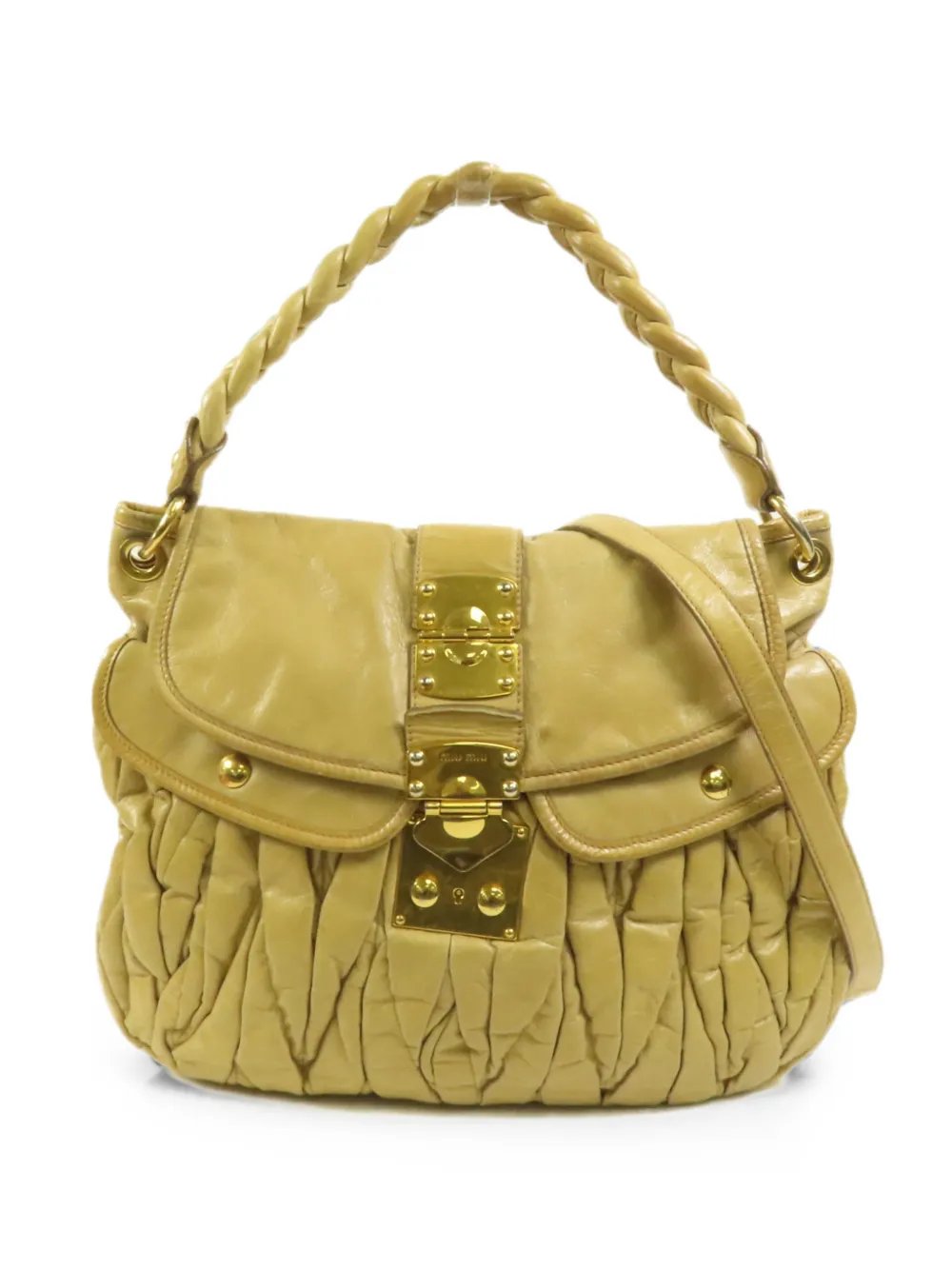 Miu Miu Matelassé braided-handle shoulder bag